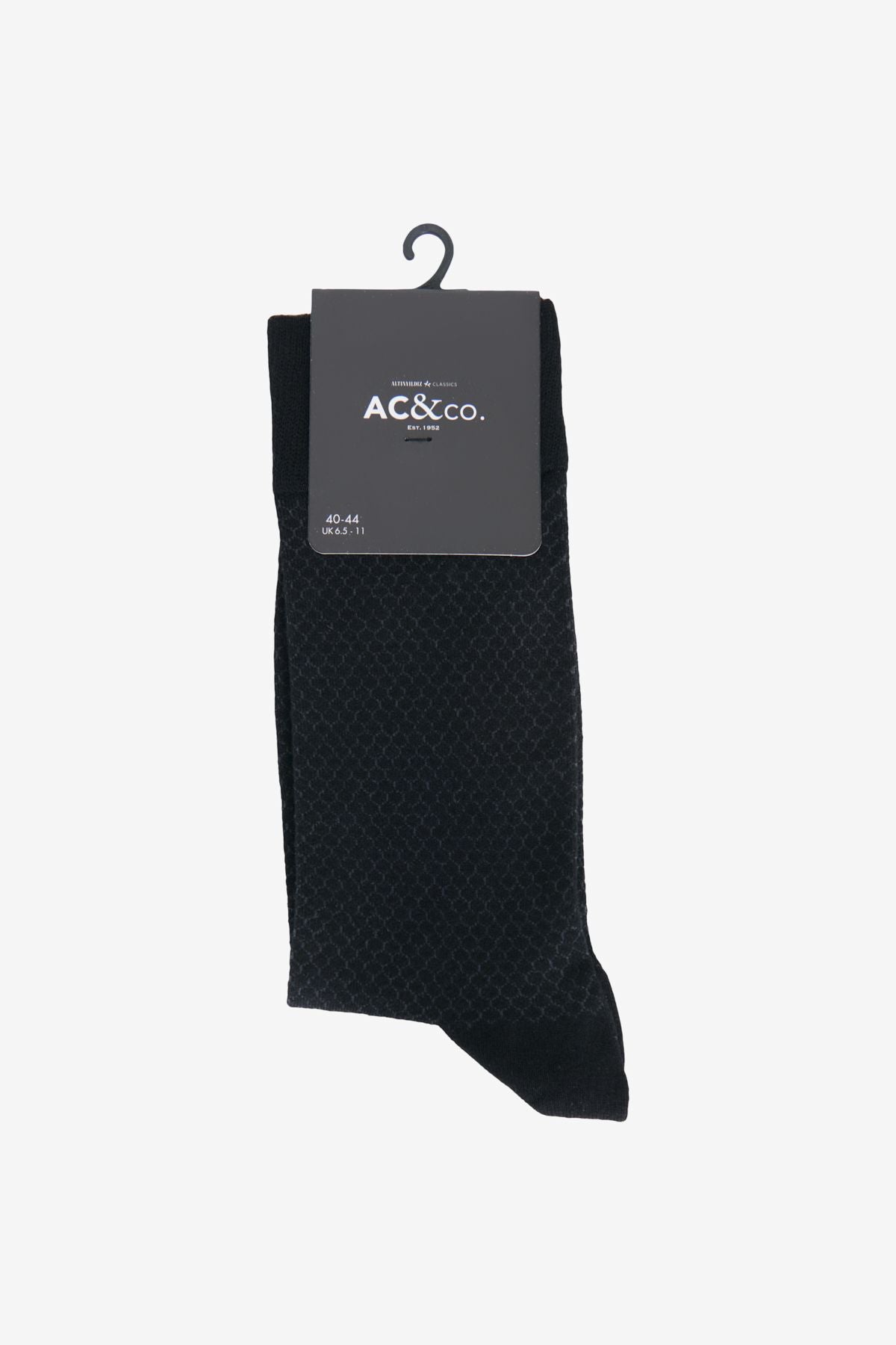 Men's black-gray bamboo single patterned socks