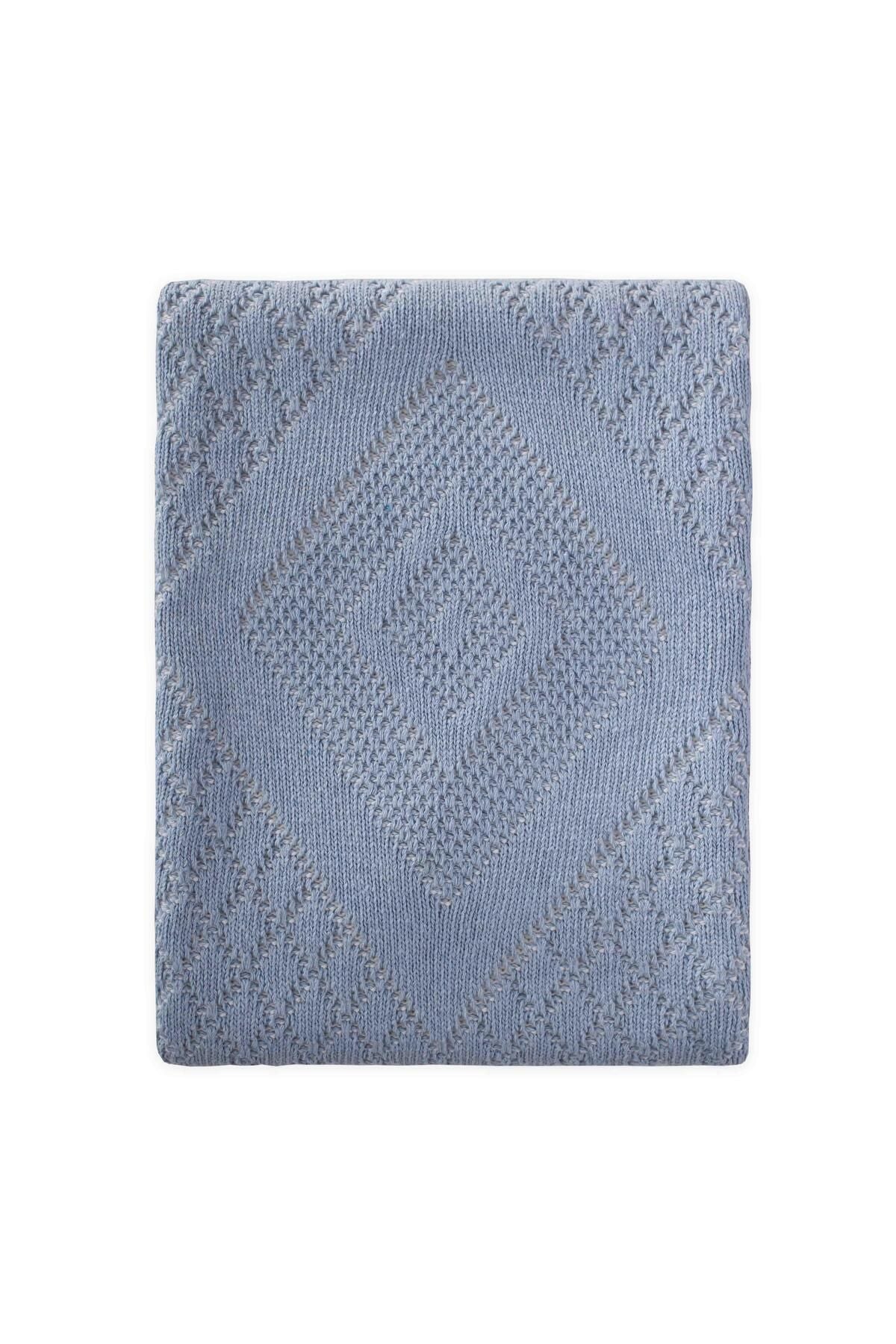 Florence Model Boxed Blanket 80x100 cm Blue Ecru