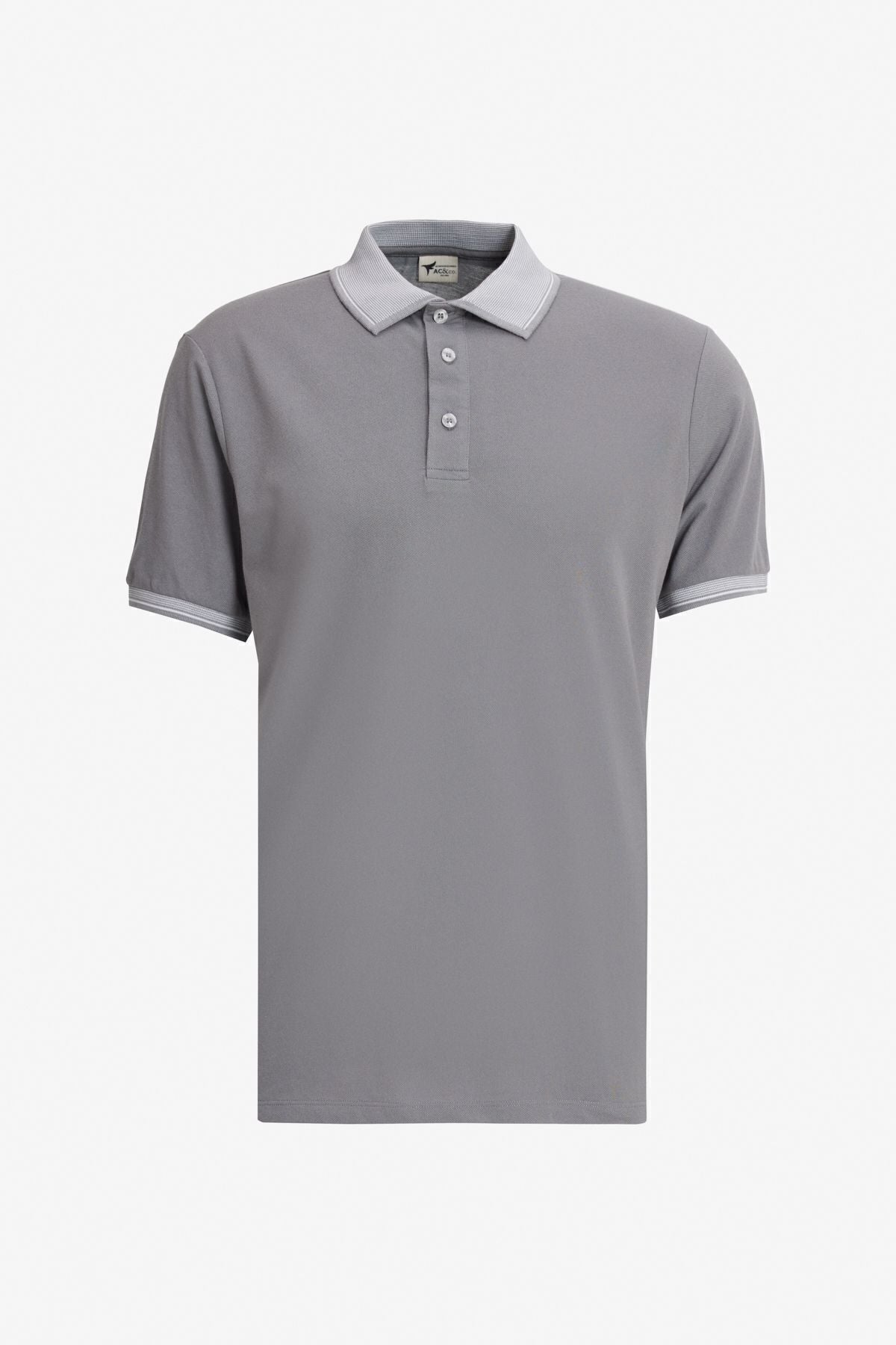 Men's 3 -Period Cotton Slim Fit Fit Curled Polo Yaka Basic T -shirt