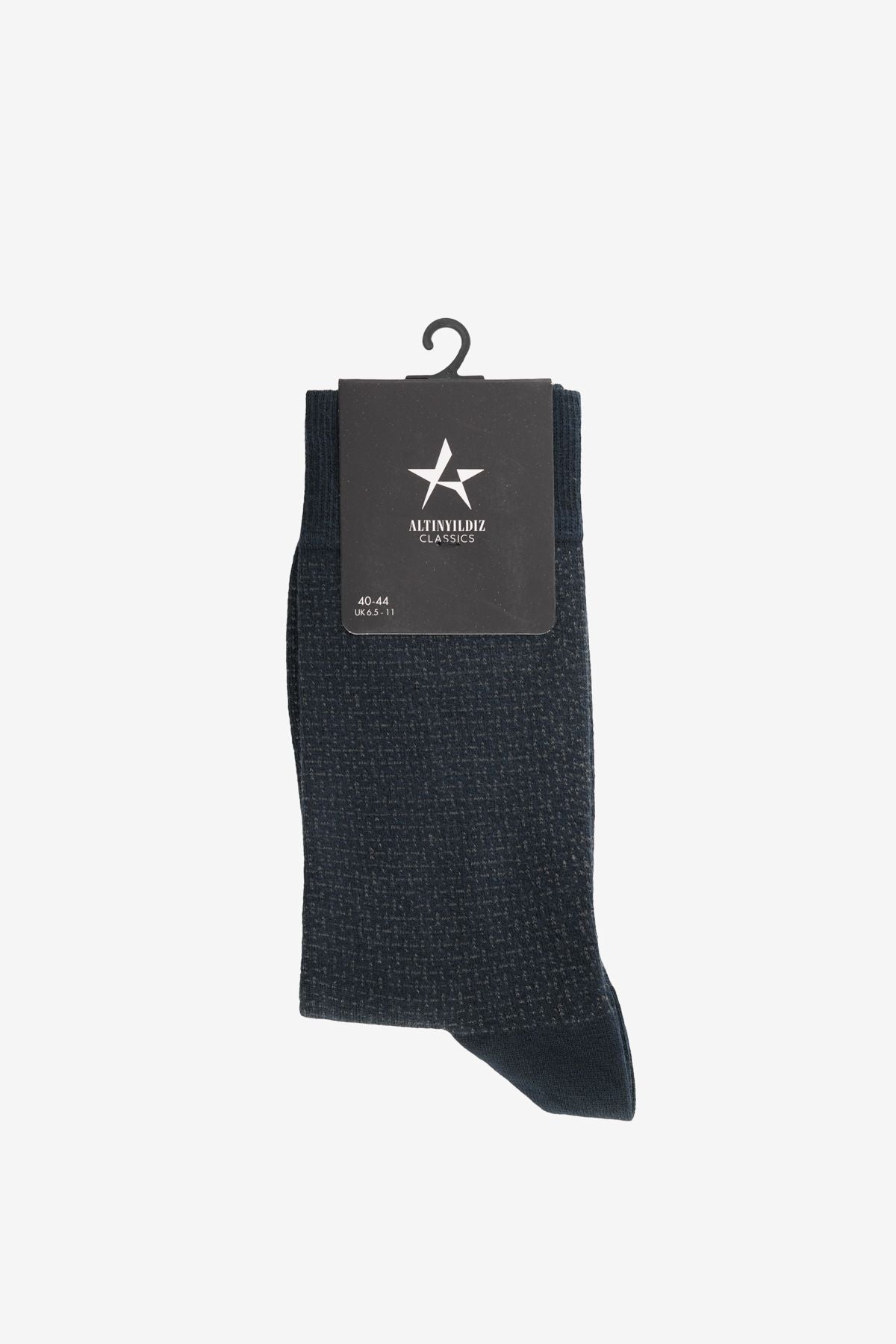 Men's Navy-Gri Patterned Single Socks