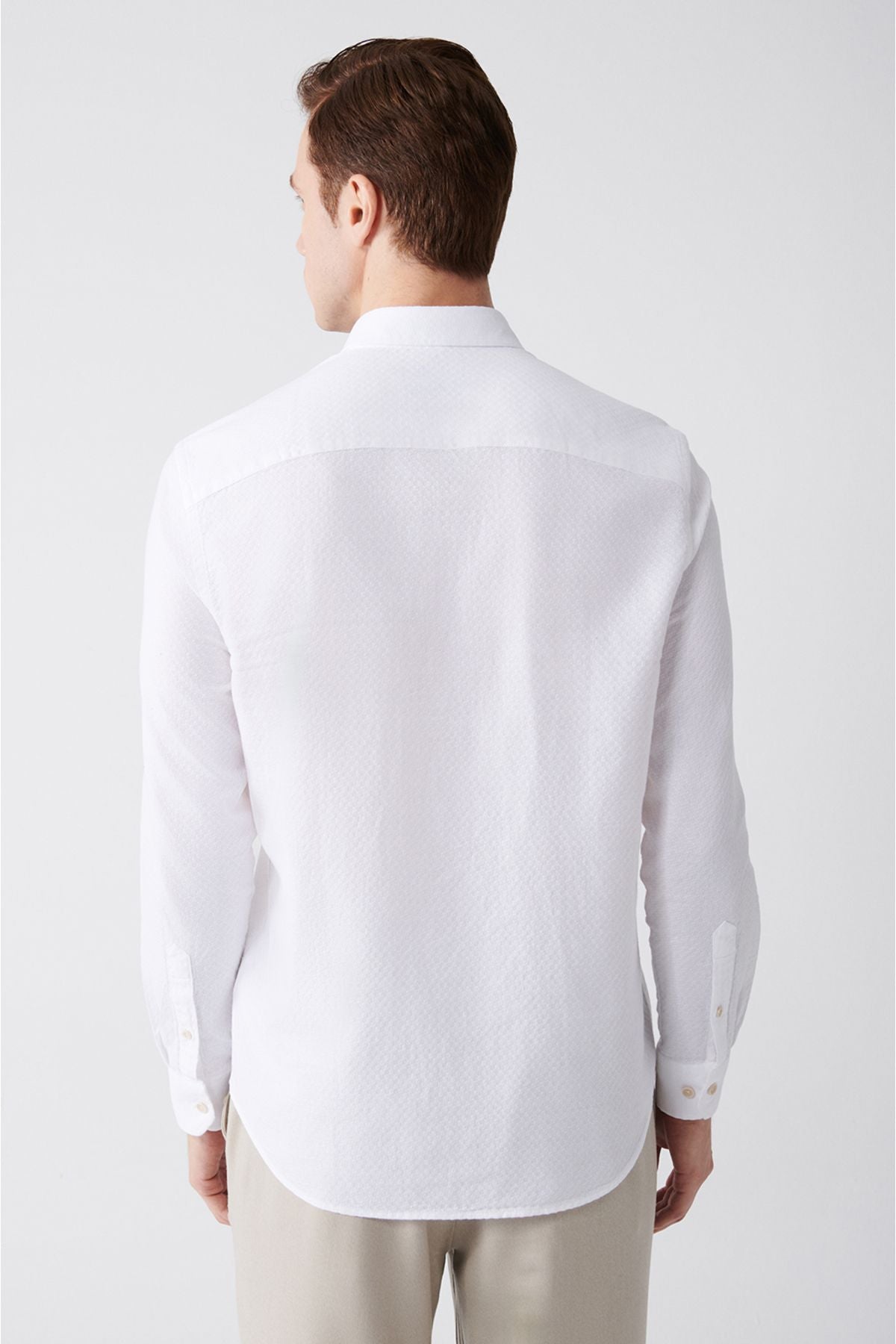 Men's White 100 %Cotton button collar shirt A31y2004