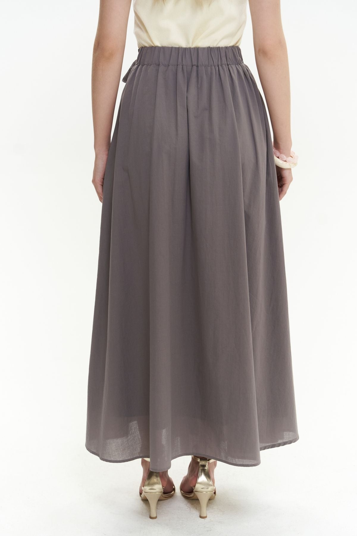 Aida Rope Detail Pleated Smoked Skirt