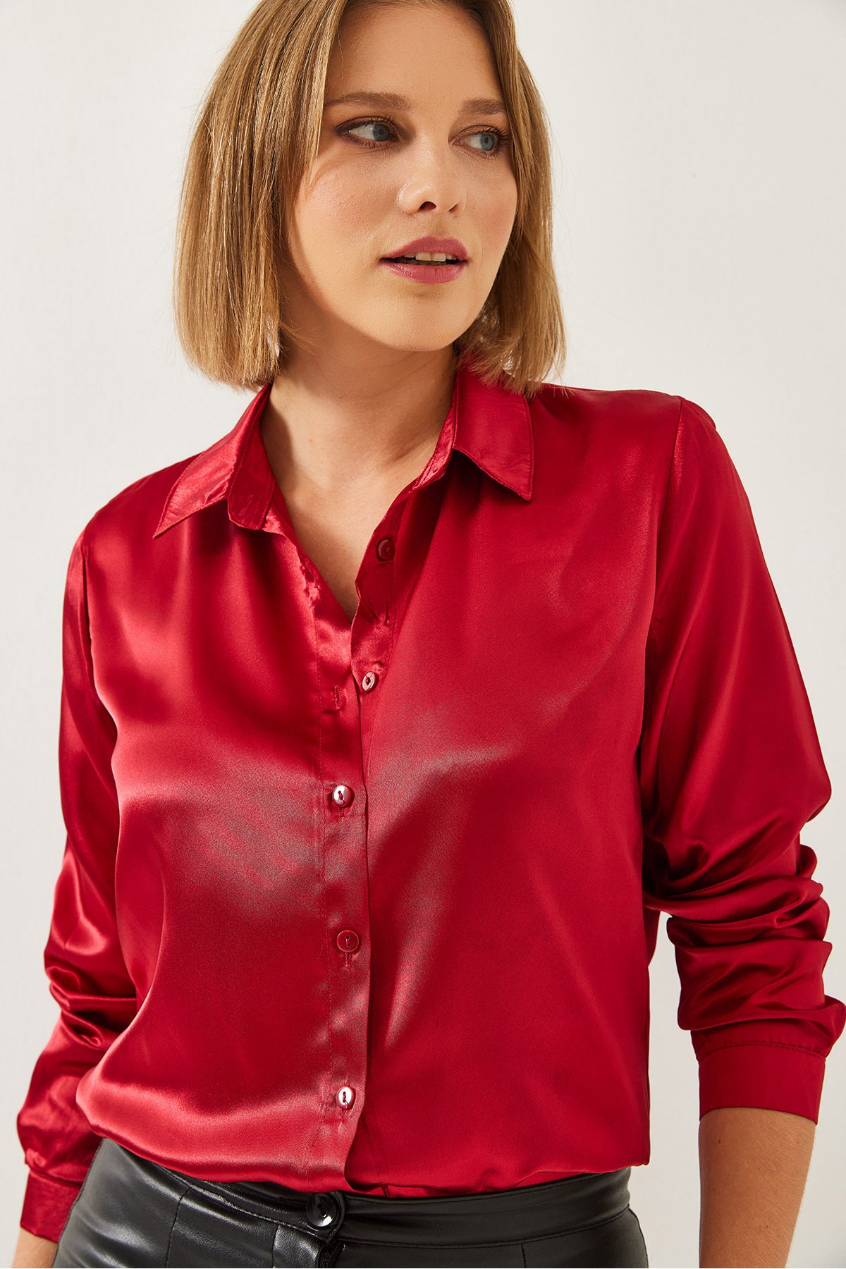 Women's Basic Satin Shirt 3964 60351241