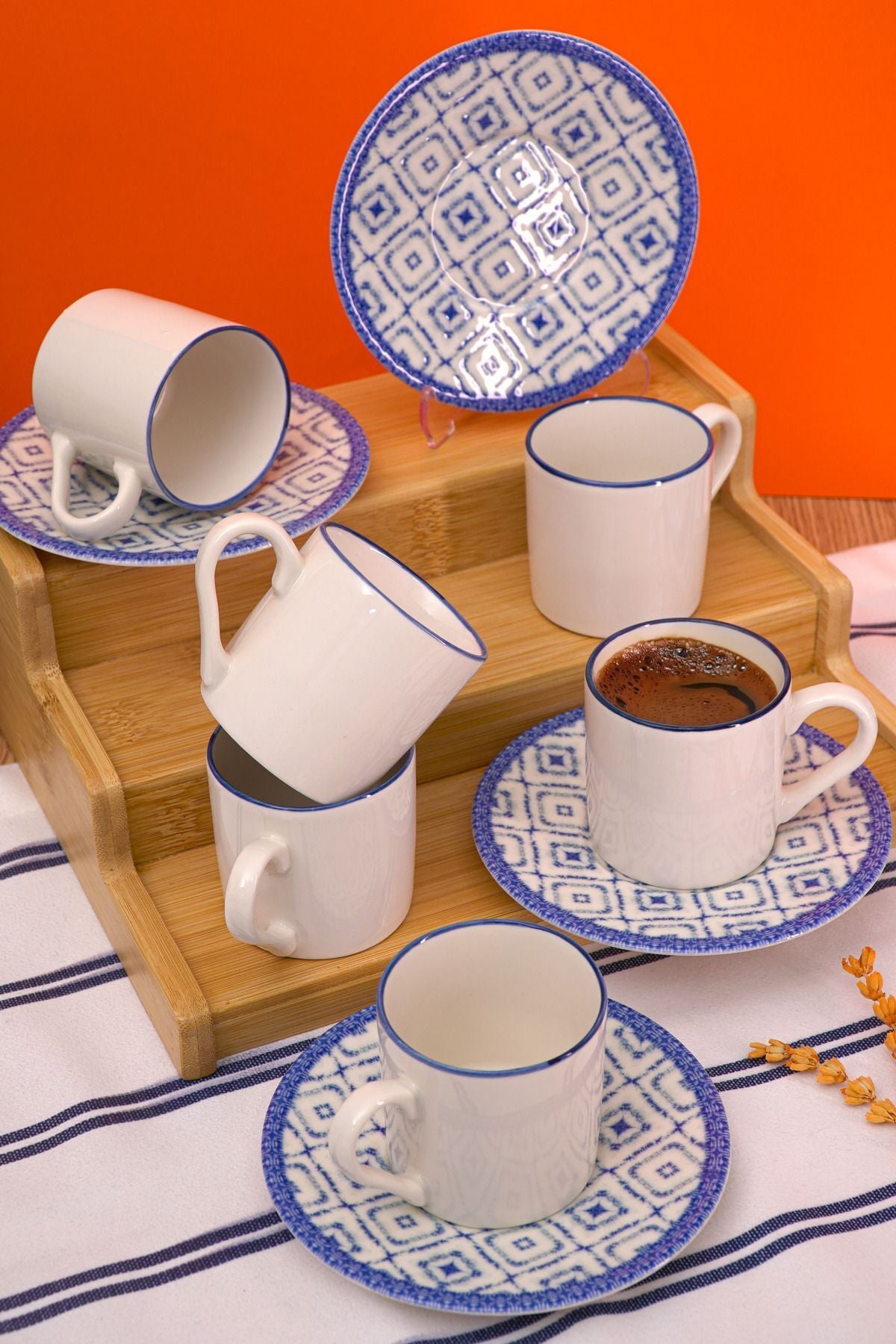 Meyra 12 Piece Porcelain Coffee Cup Set for 6 people