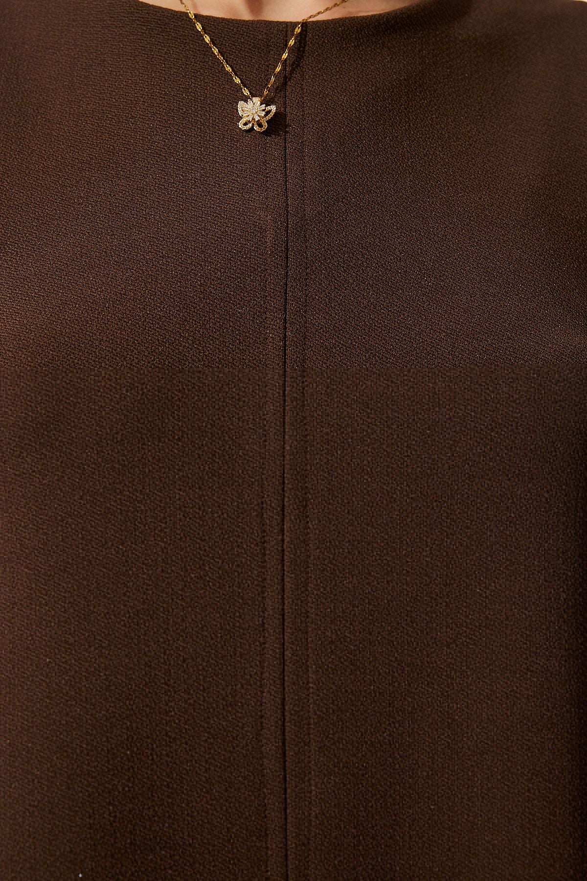 Female brown bike collar cottage woven bell dress RV00160
