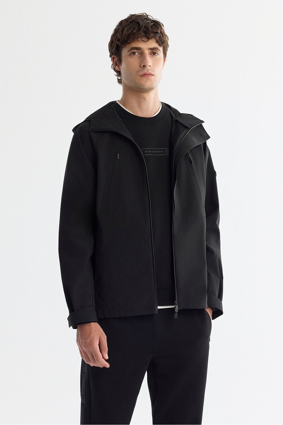 Men's Black Hopedwater Water Protector Windproof Magnet Closing Thin Mont A42y6083