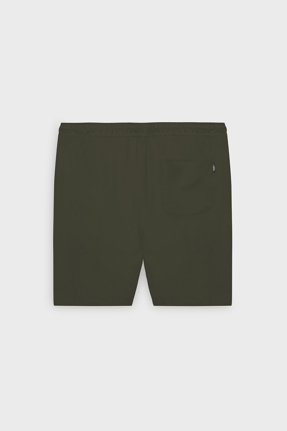 Male Khaki standard fit normal cut cotton flexible knitting shorts