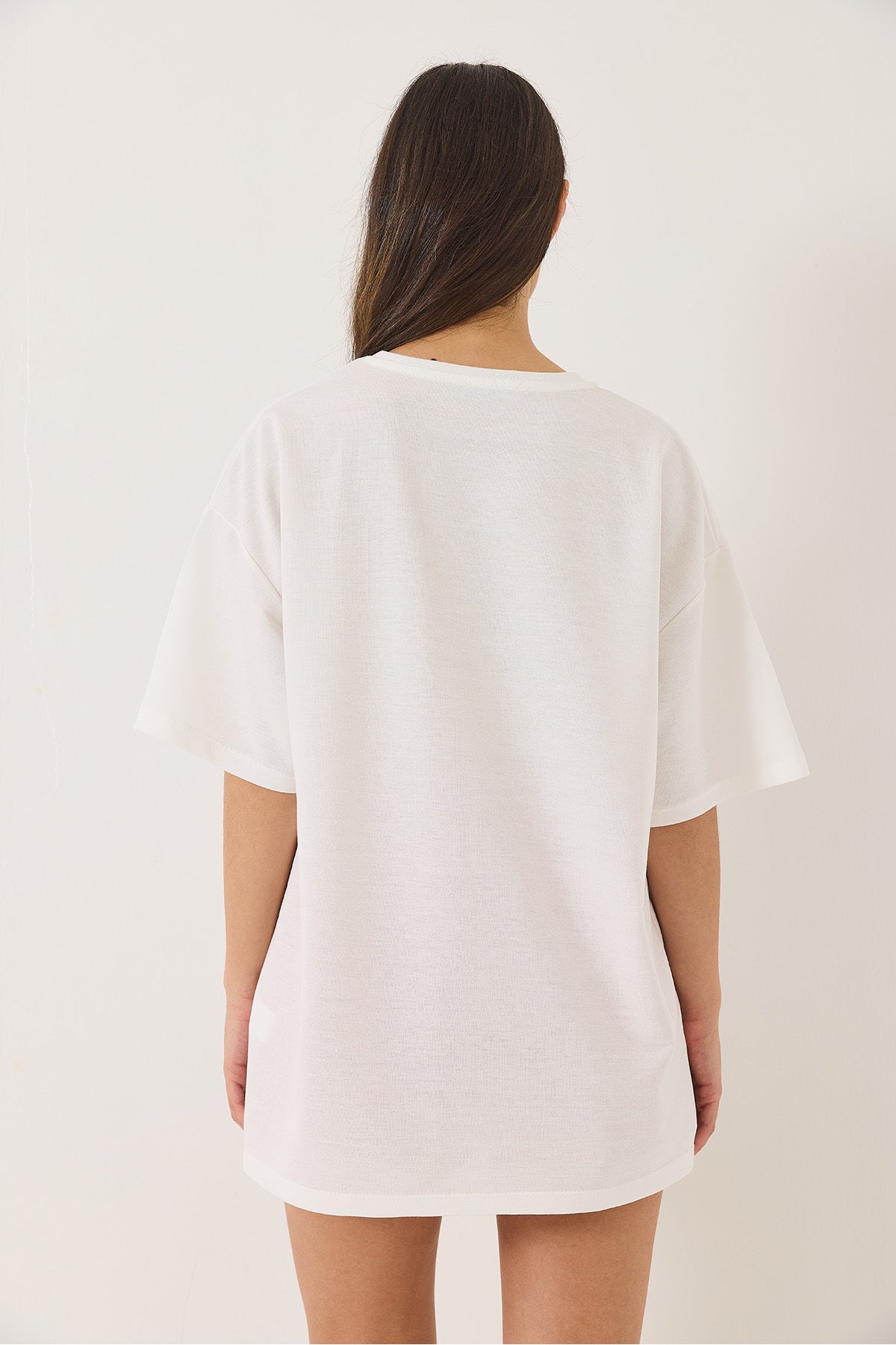 Women's Cherry Embroidery Embroidered Crew Neck Short Sleeve Oversize T-Shirt 4011 60283152