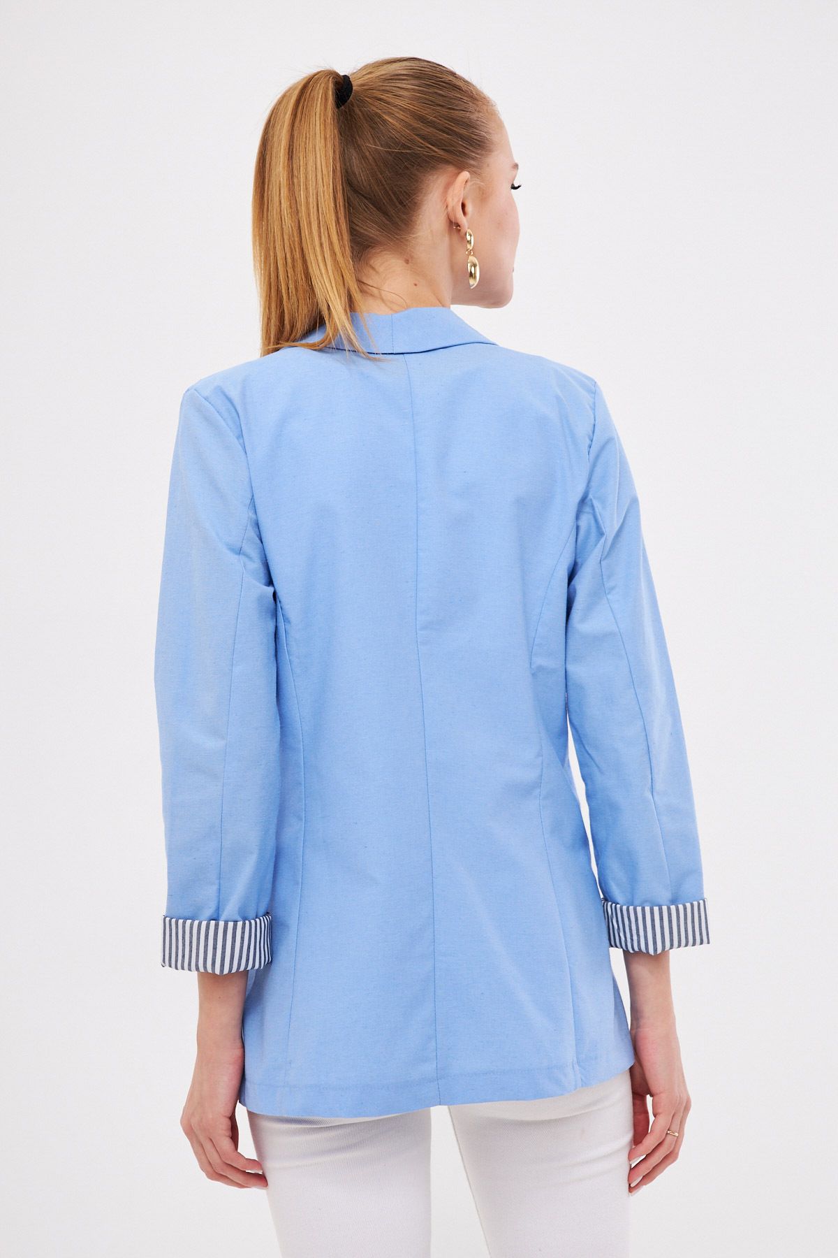 Female Icemavi Sleeve Striped Single button Jacket ARM-22K001122