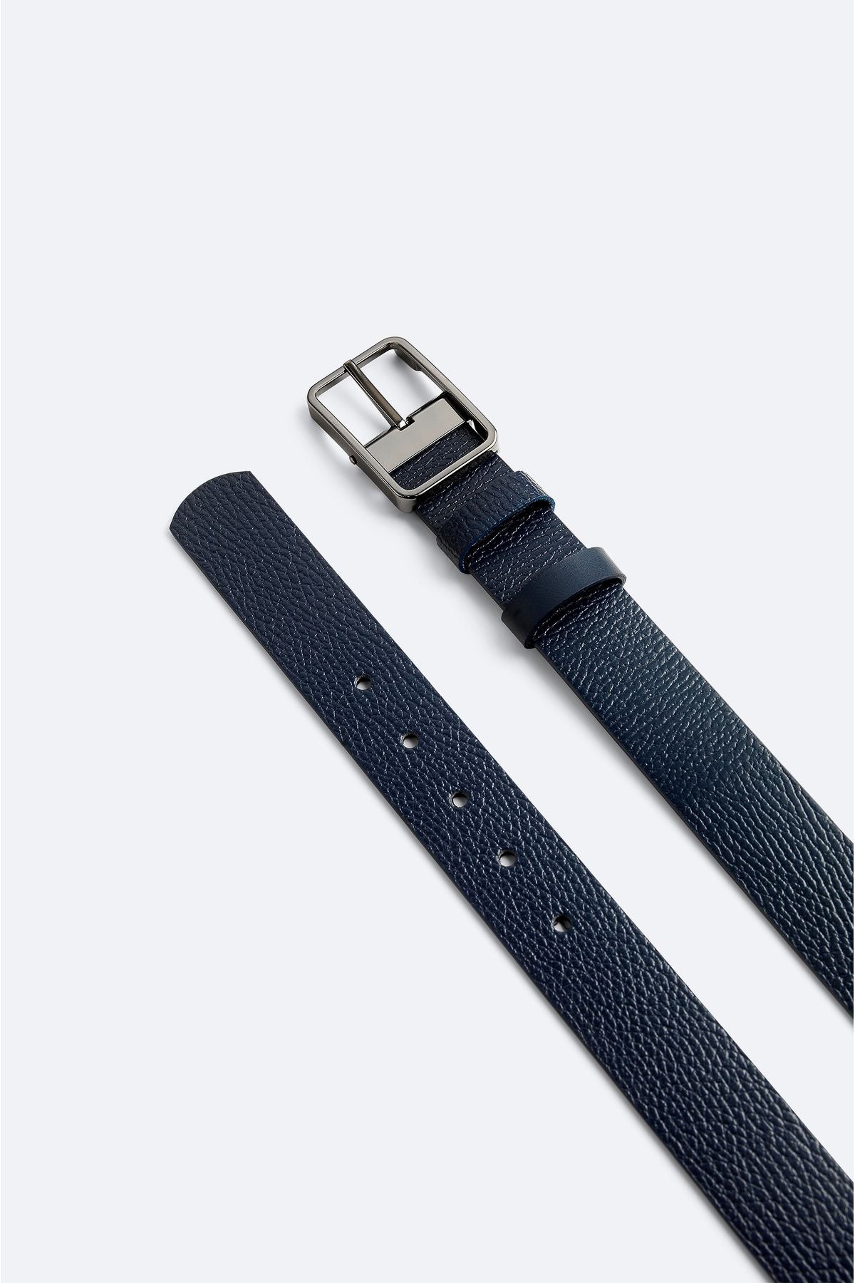 Men's Navy Bile Sided 100 %Leather Belt A42y9310