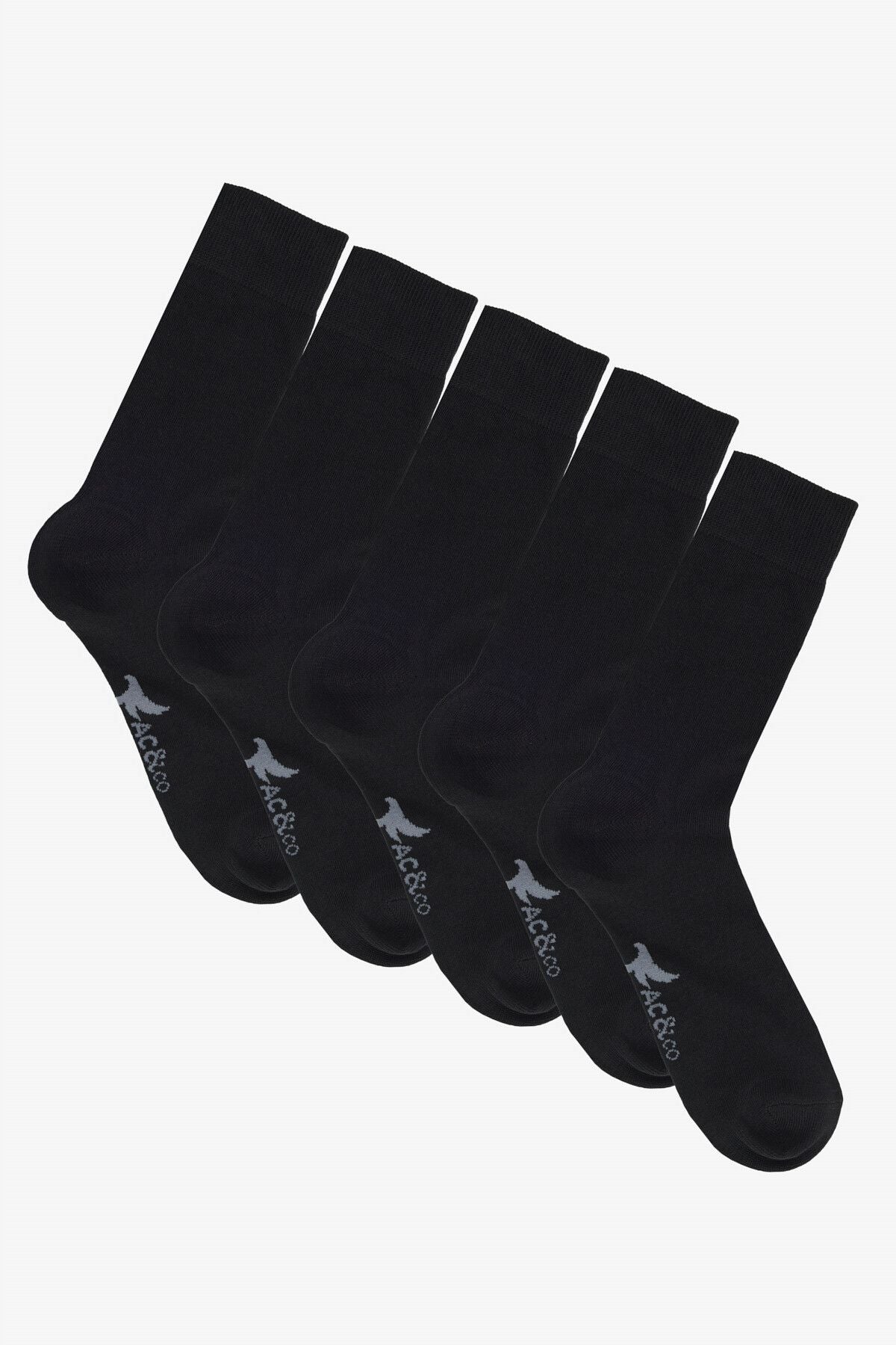 Men's black cotton 5 -pack pack of socket socks