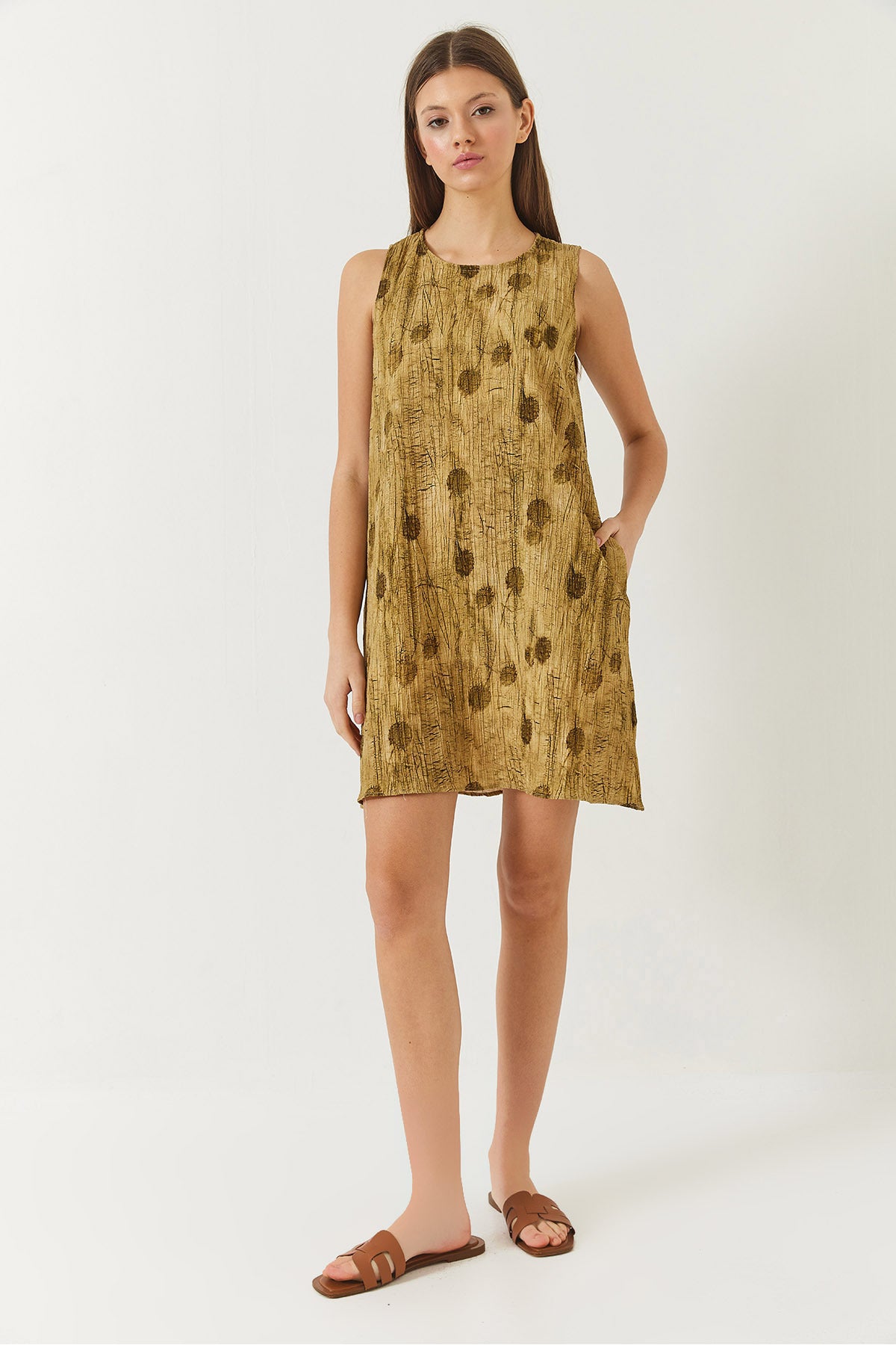 Women's A-Line Pocket Detailed Printed Dress 70306 60271062