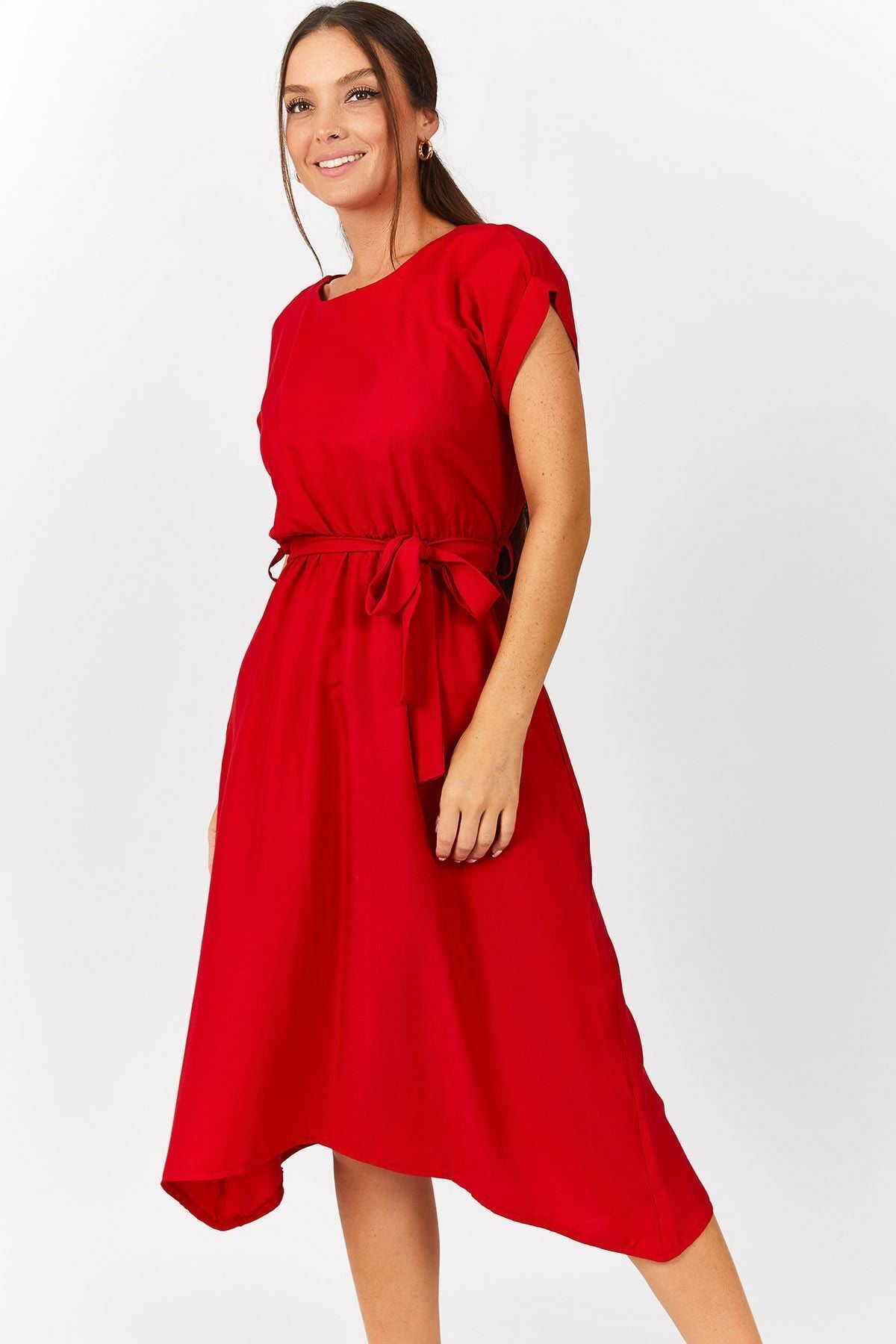 WOMEN'S RED WALL TIPTED DRESS ARM-18Y001120