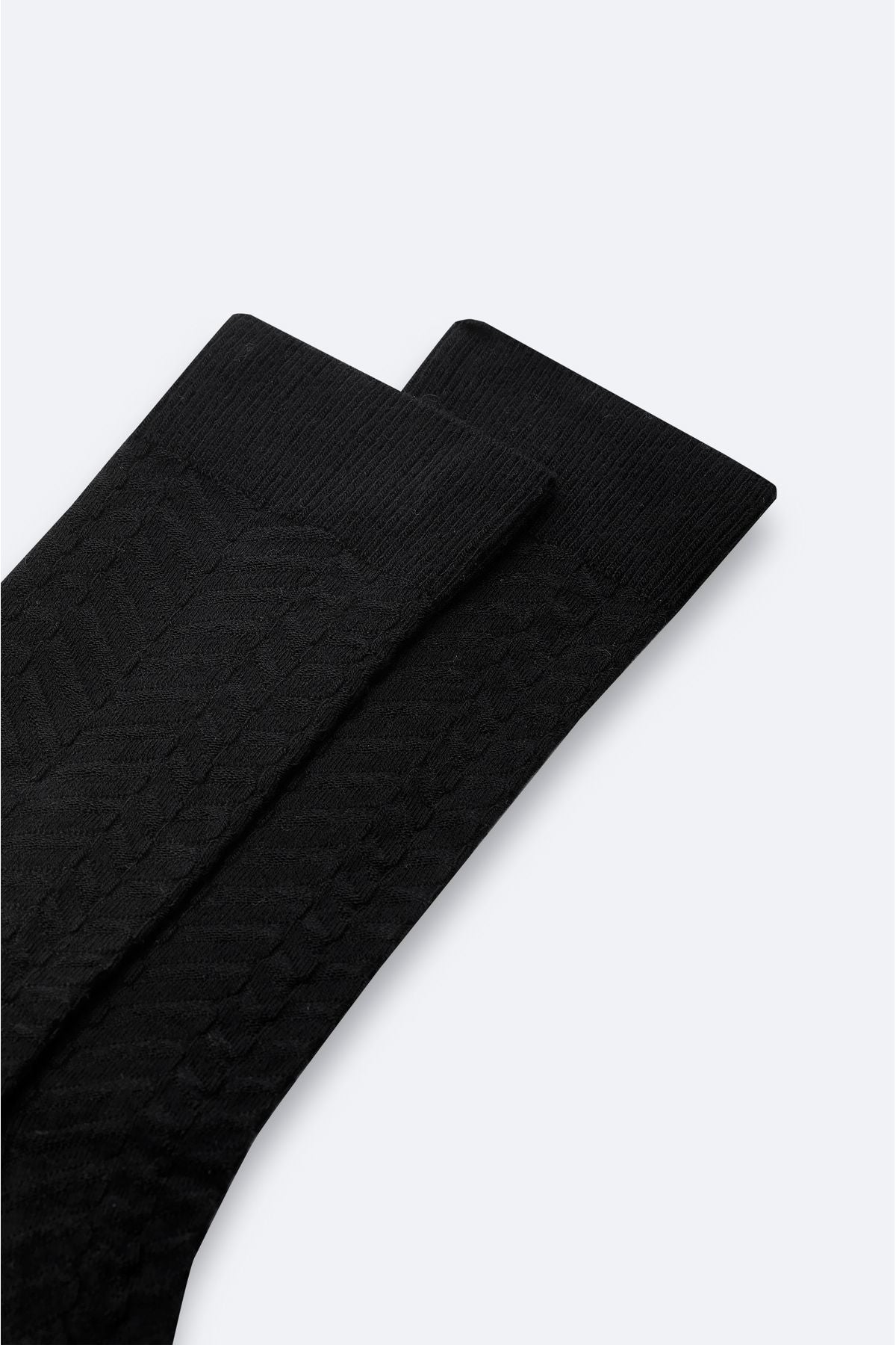 Men's black textured bamboo socket socks A42y8512