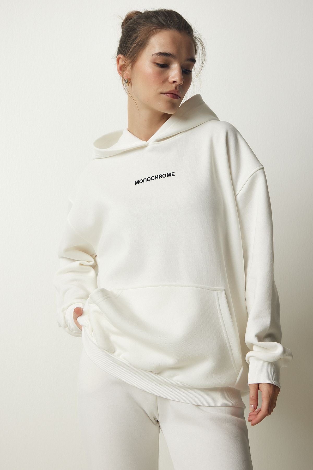 Female Ecru Shardon Knitting Tracksuit Set NJ00134