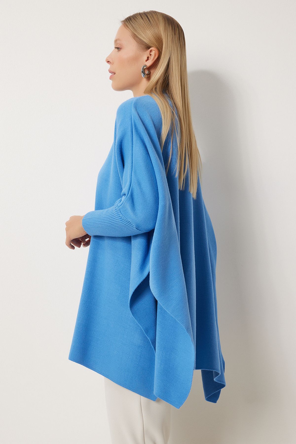 WOMEN INDIO BLUE BLUE SIDE SPEED Oversiz Pancho Kazakh YY00005