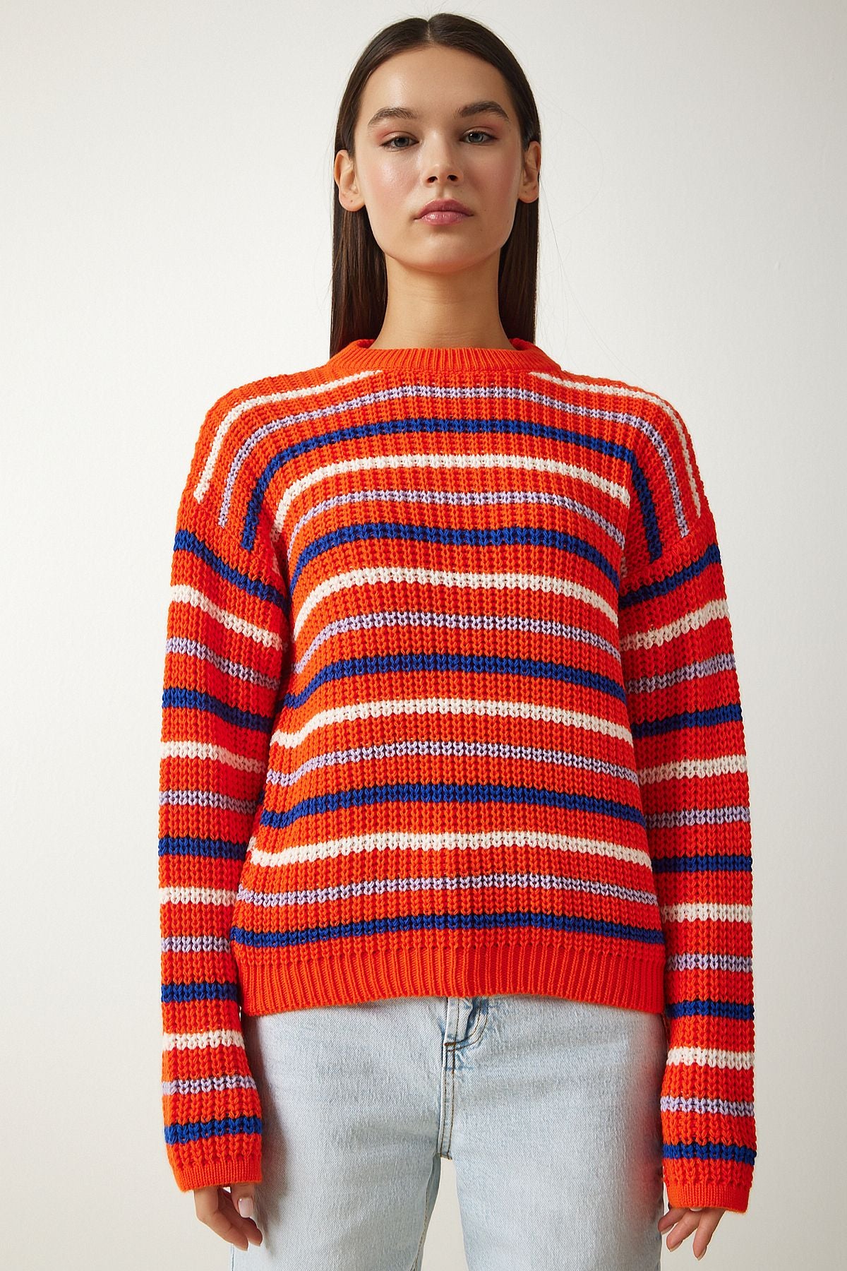 Woman Oranj striped knitwear sweater za00072