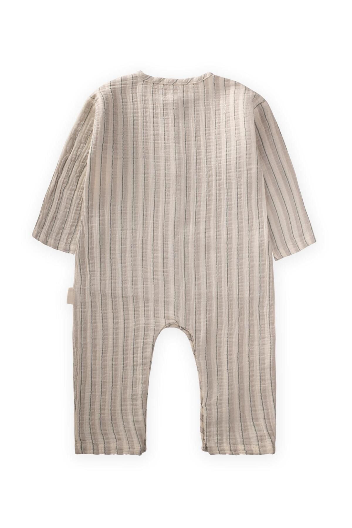 ORGANIC striped seasonal Muslin Tulum 0-3 Age Beige Striped