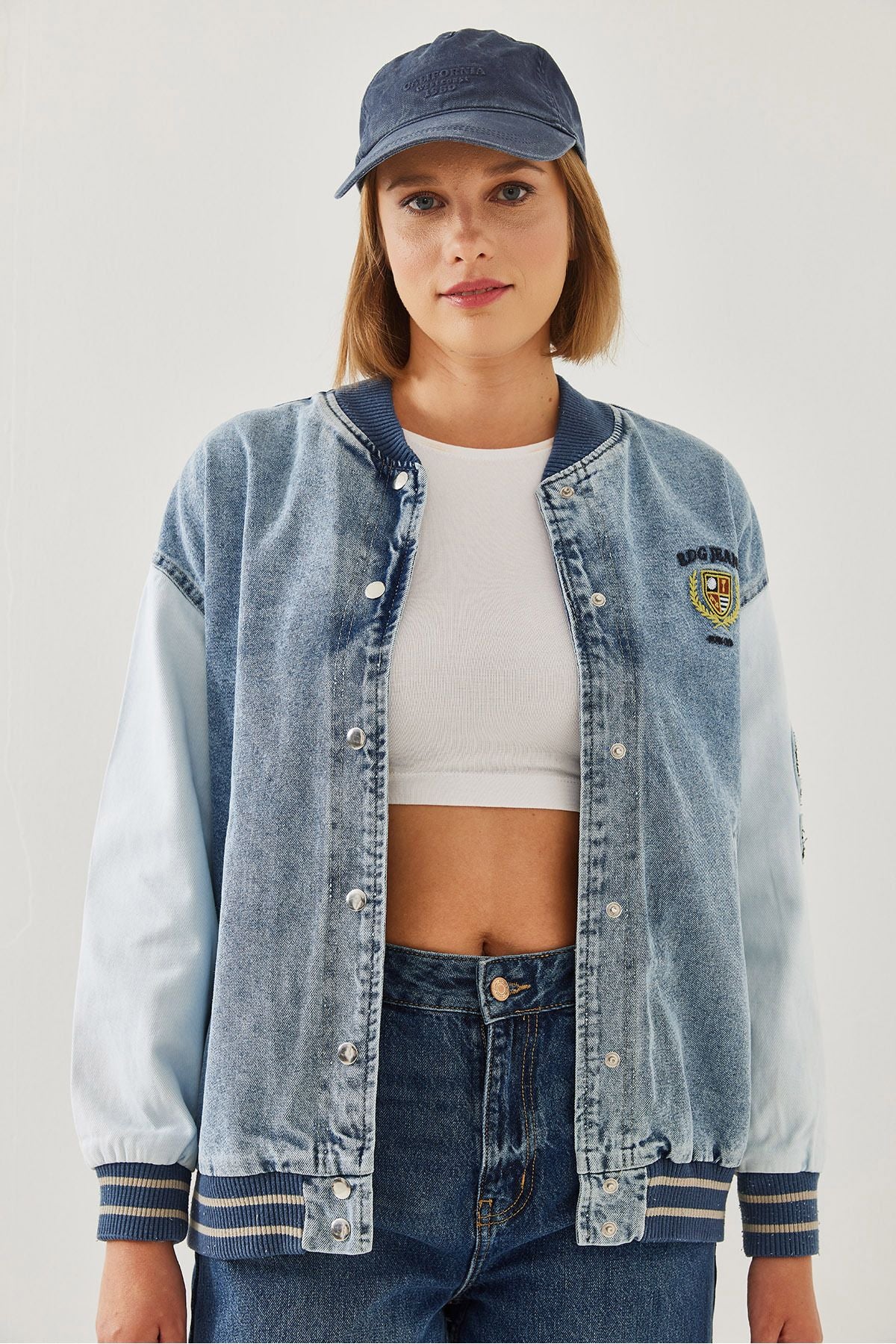 Woman embroidery Oversize Jean Jacket 85001044