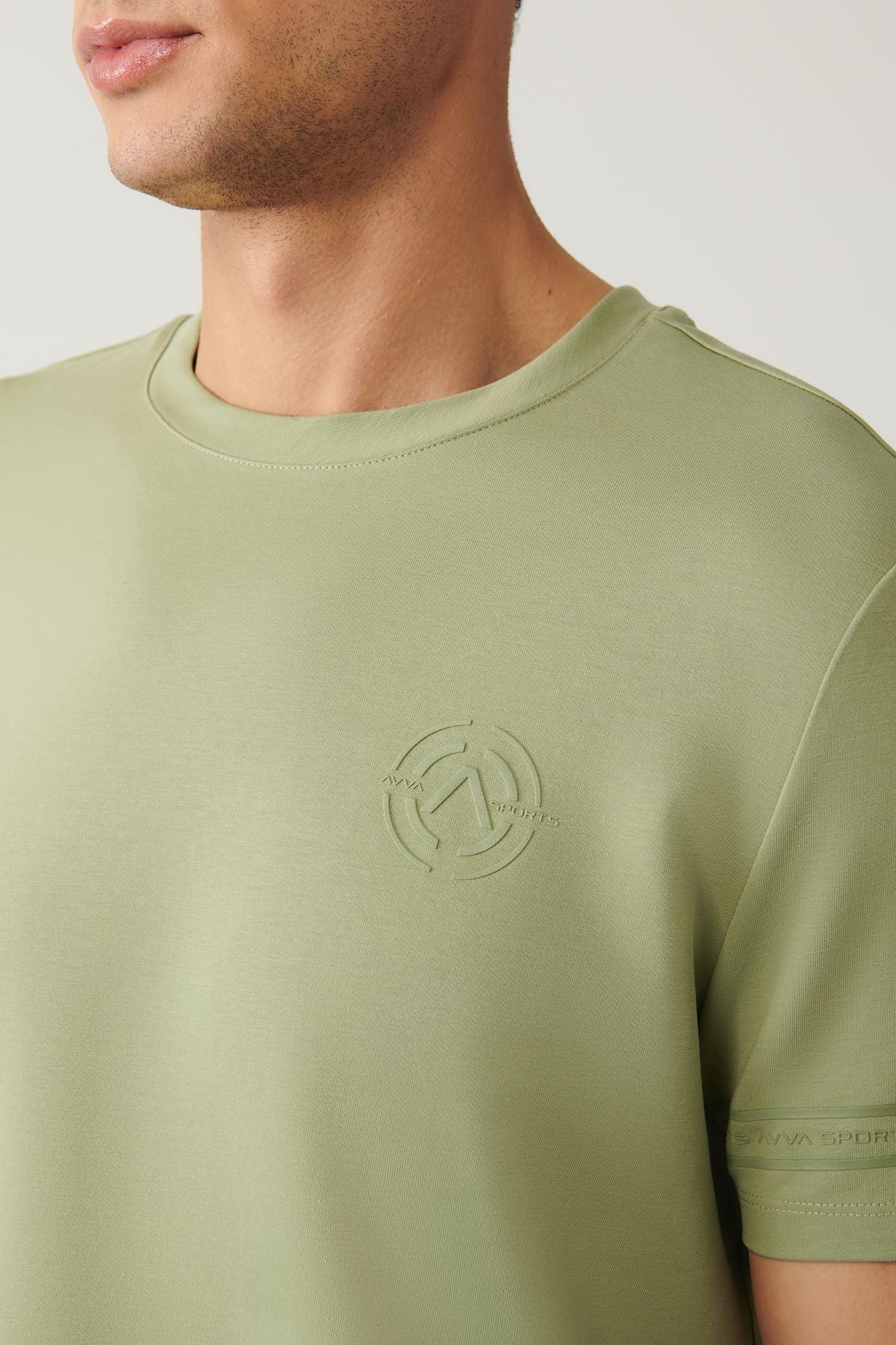 Men's Water Green Bicycle Yaka Jersey Fabric Printed T-Shirt A41y1107