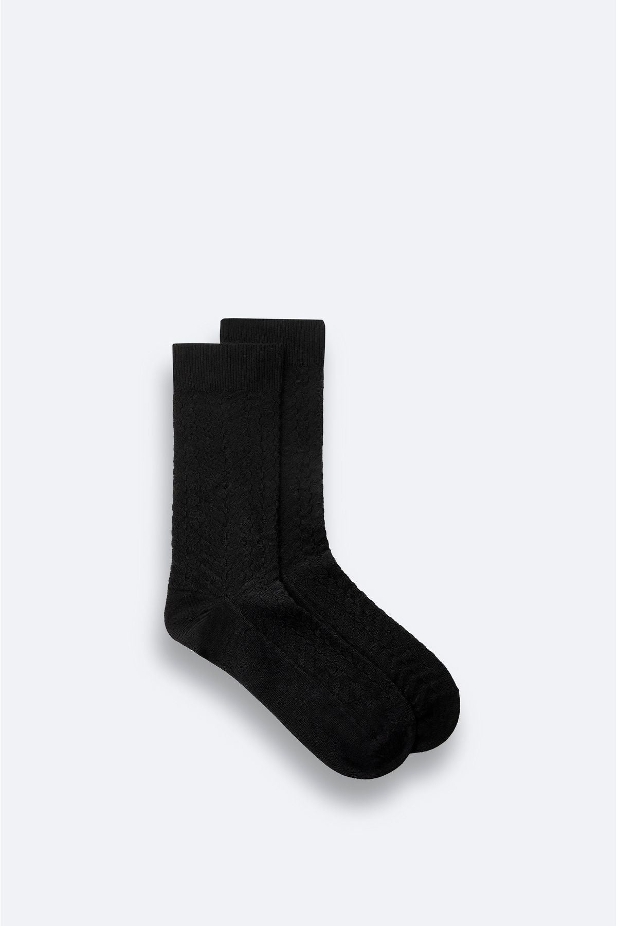 Men's black textured bamboo socket socks A42y8512