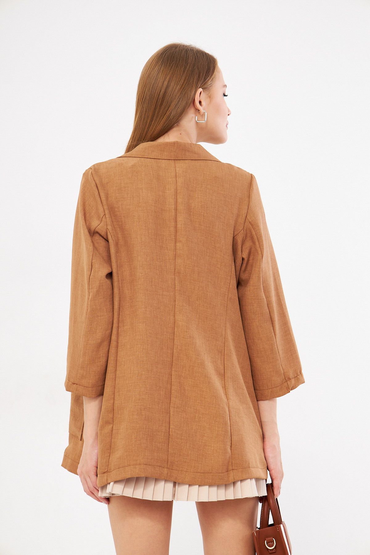 Woman Camel Pocket Oversize Jacket ARM-24Y001115