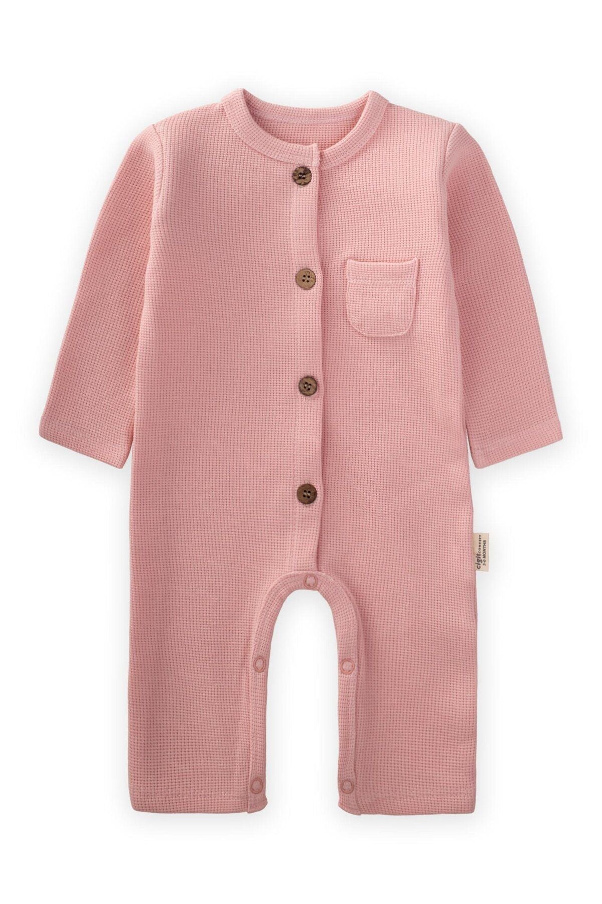 Waffle overalls 0-3 years old baby pink