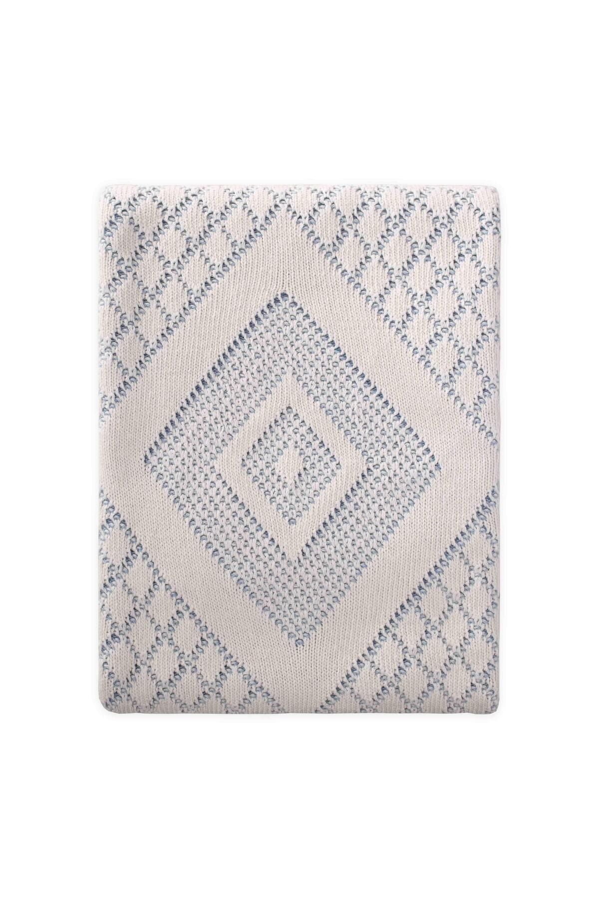 Florence Model Boxed Blanket 80x100 Cm Ecru Blue