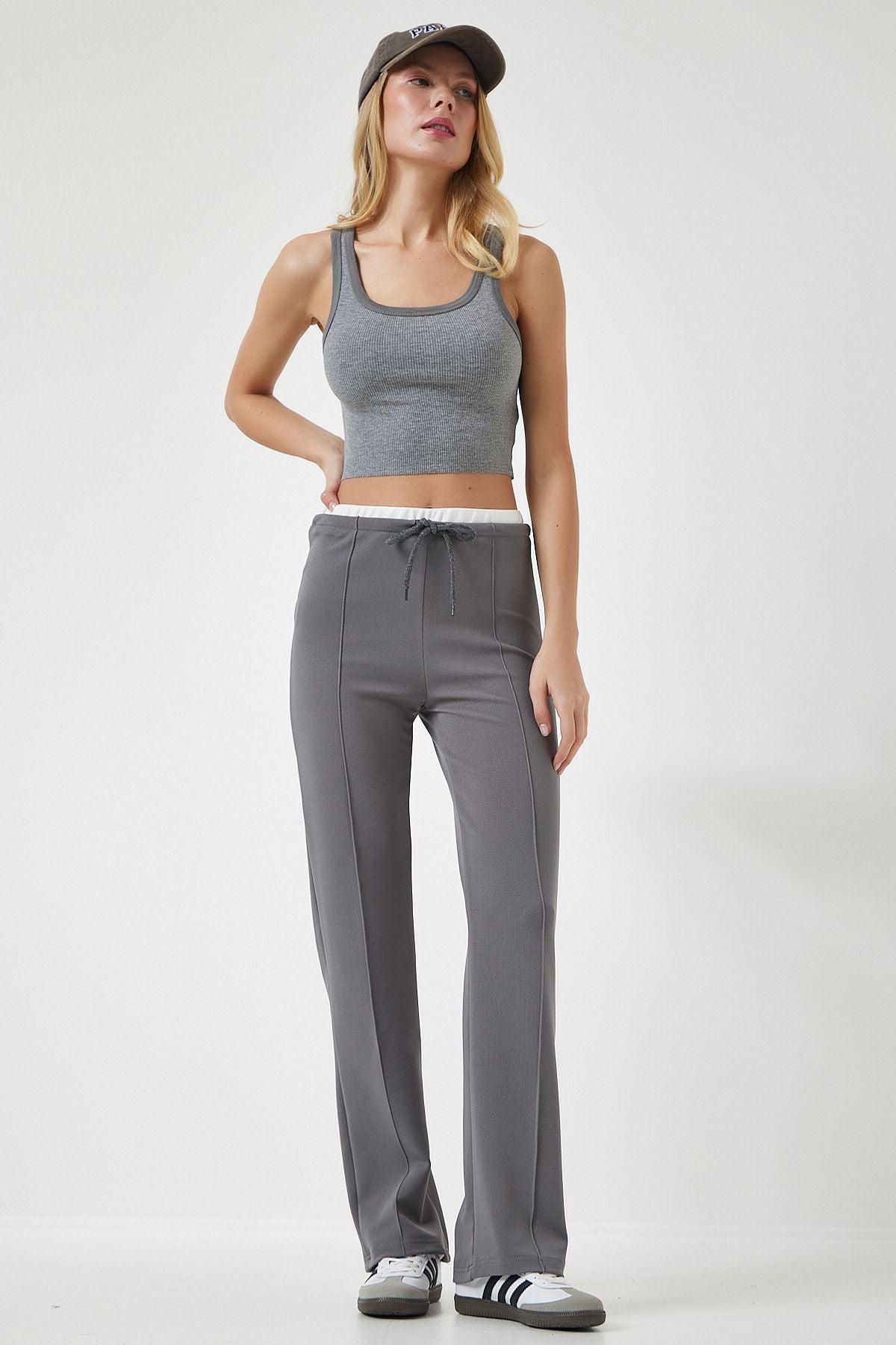Woman Smoked Detailed Knitting Pants RV00157