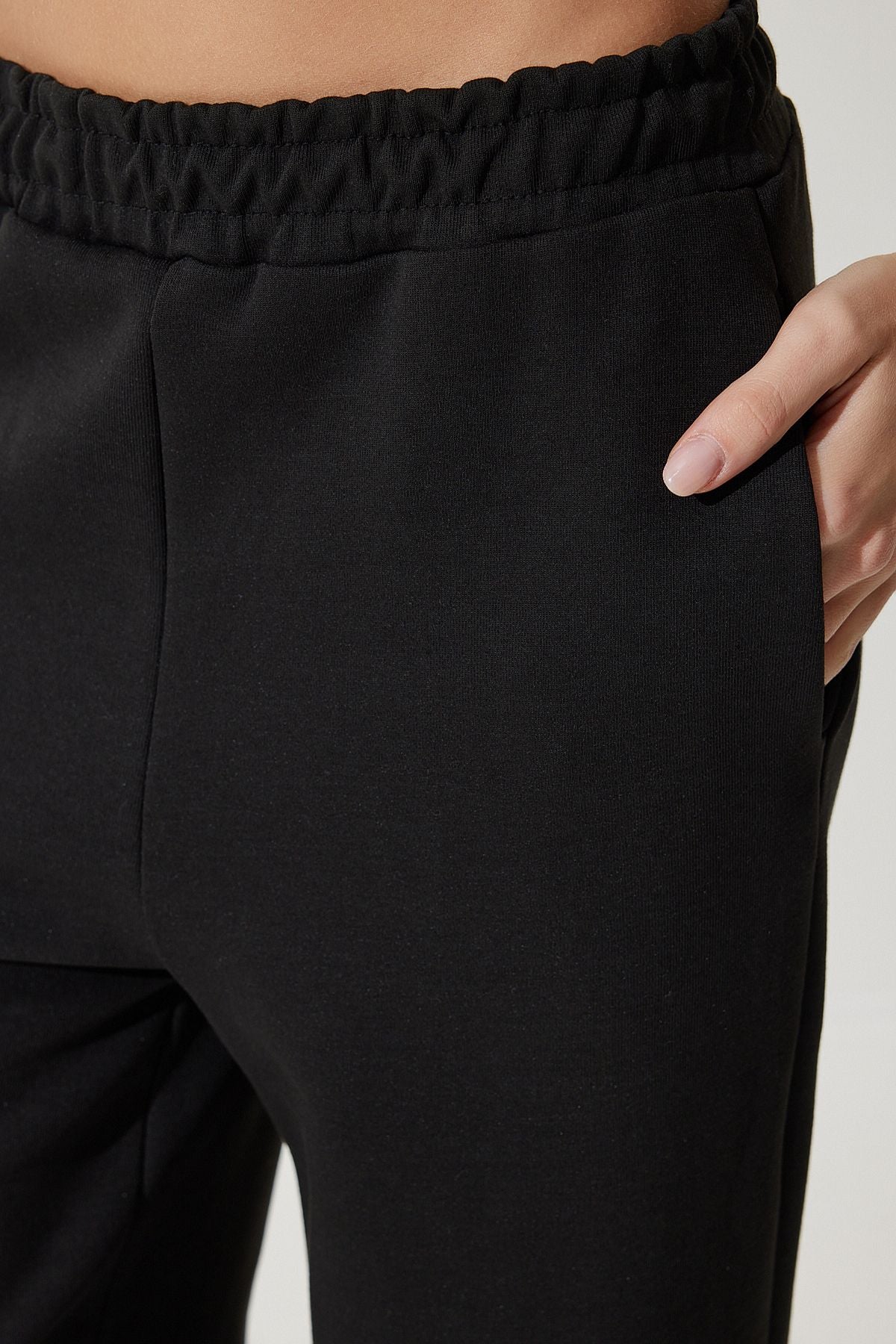 Women's Black Premium Vatkalı 2 yarn tracksuit team NY00001