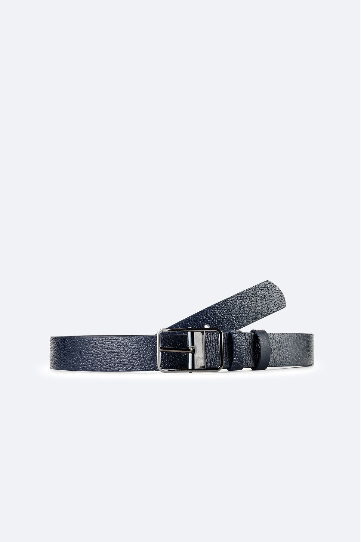 Men's navy blue double -sided belt A42y9310