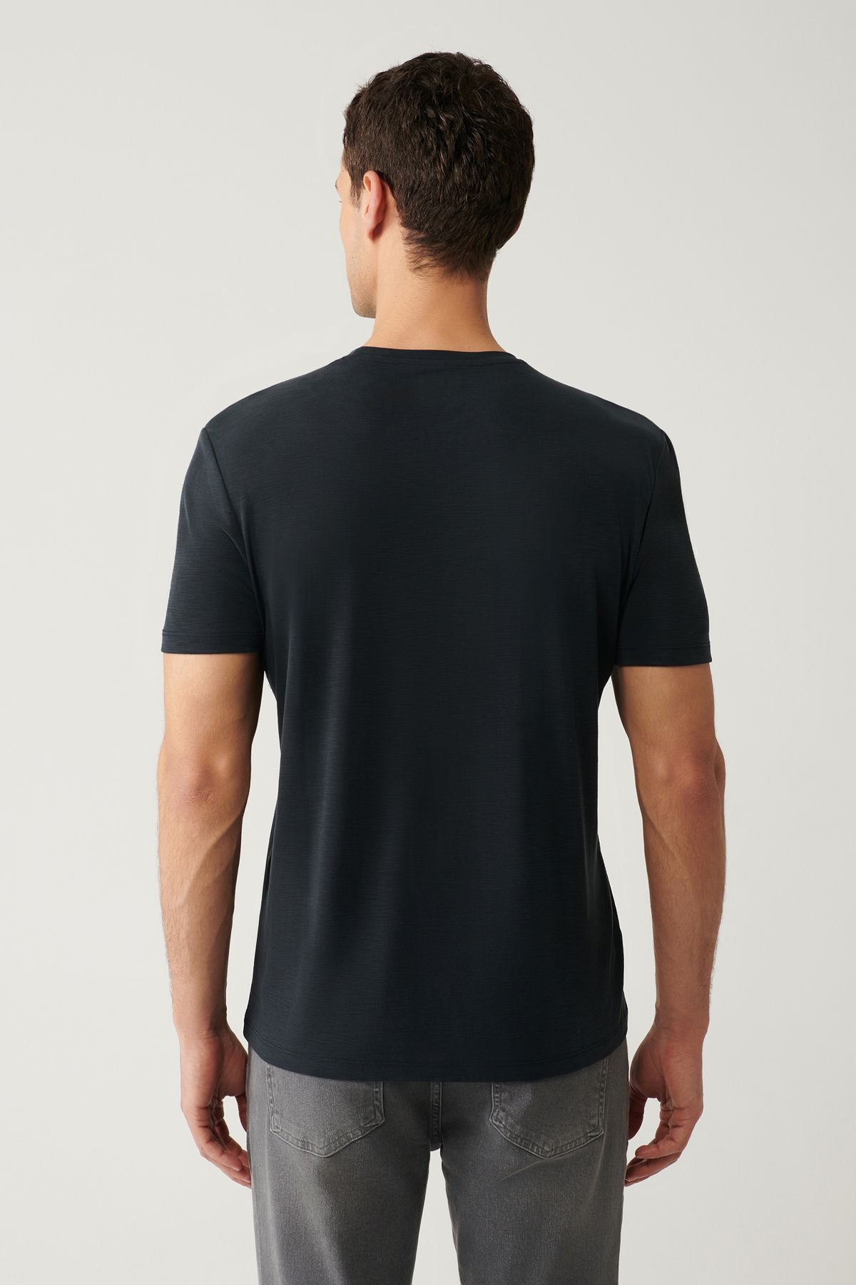 Men's anthracit bicycle collar printed soft touch t-shirt a41y1131