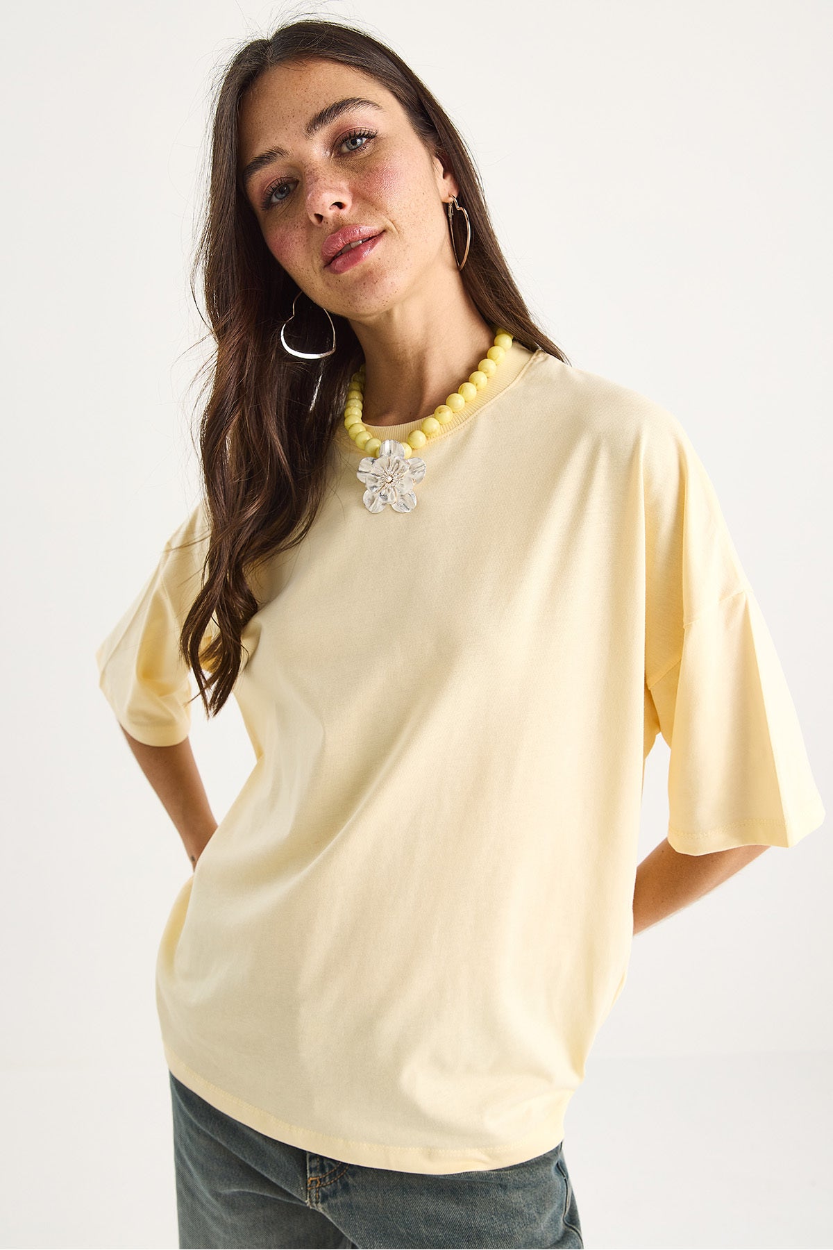 Women's 100% Organic Cotton Oversize Basic T-Shirt 60602065