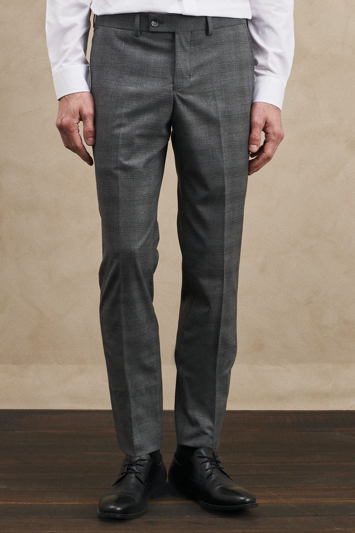 Men's Gray Extra Slim Fit Narn Cut Mono Yaka Square Suits