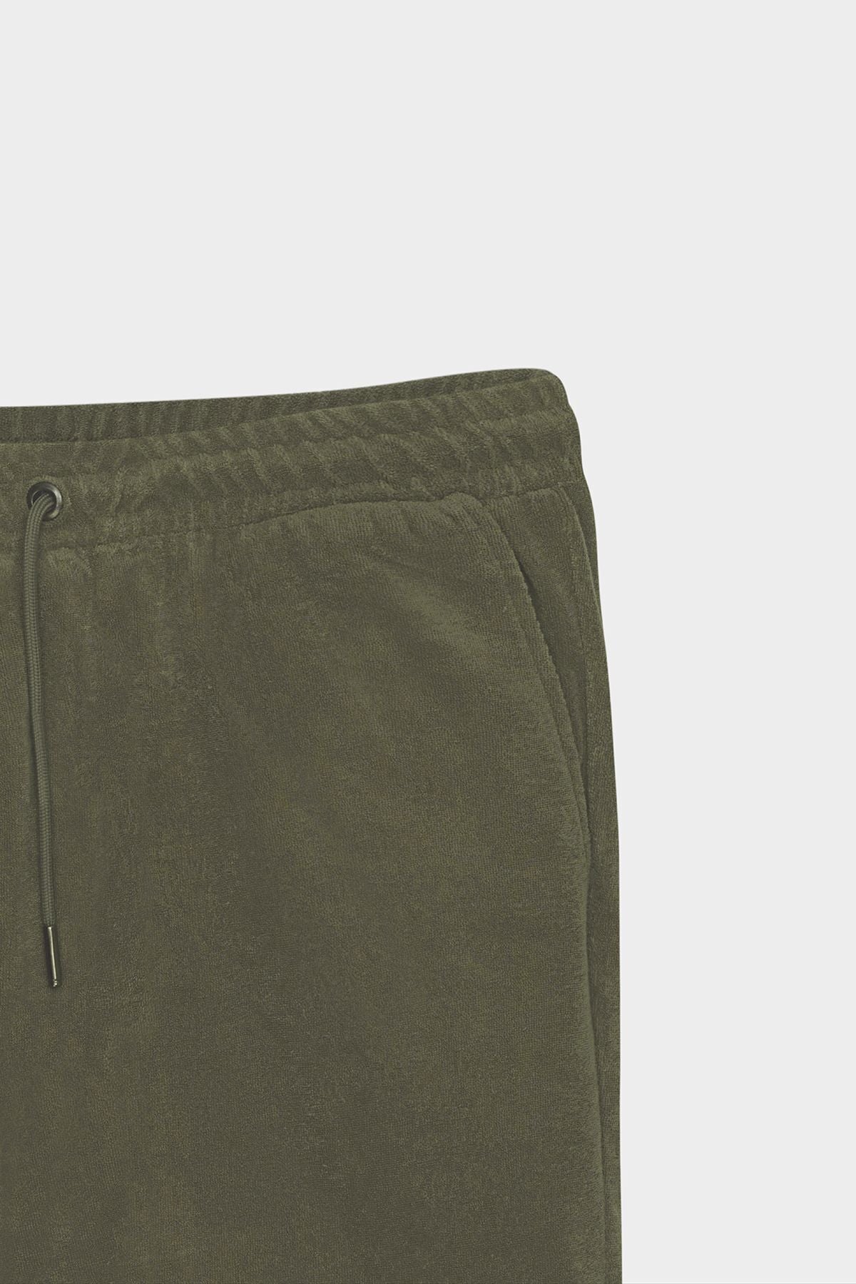 Male Khaki Standard Fit Normal Cut Towel Shorts