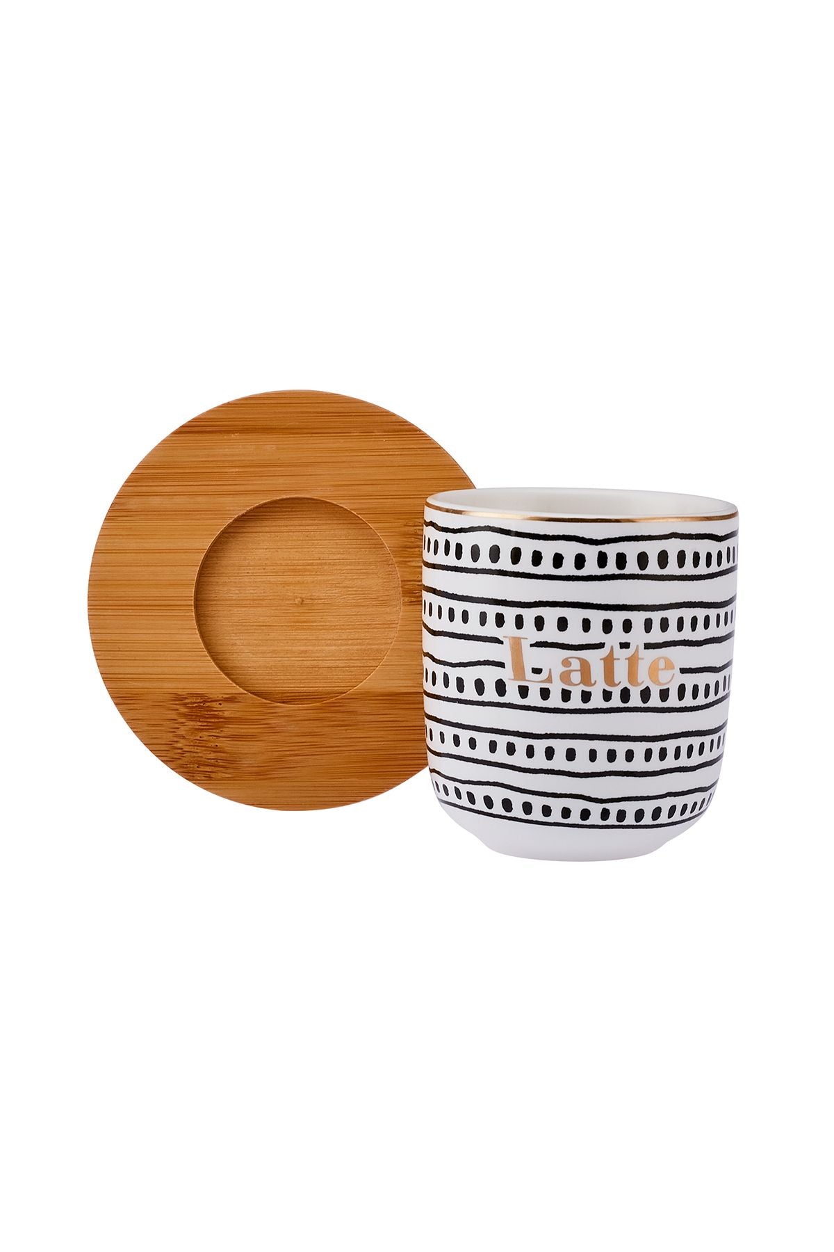 Tinylatte 2 Piece New Bone Cup Set 200 ml Black