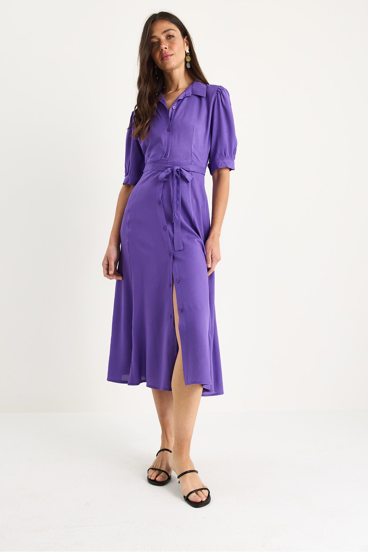 Women's Belted Summer Shirt Dress 8437 60283366