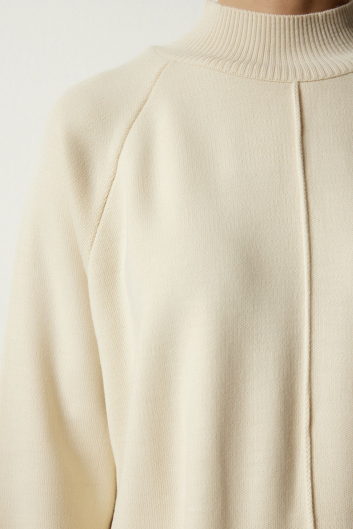 Women's Cream Stylish Knitwear Cossack Pants Set Mu00012
