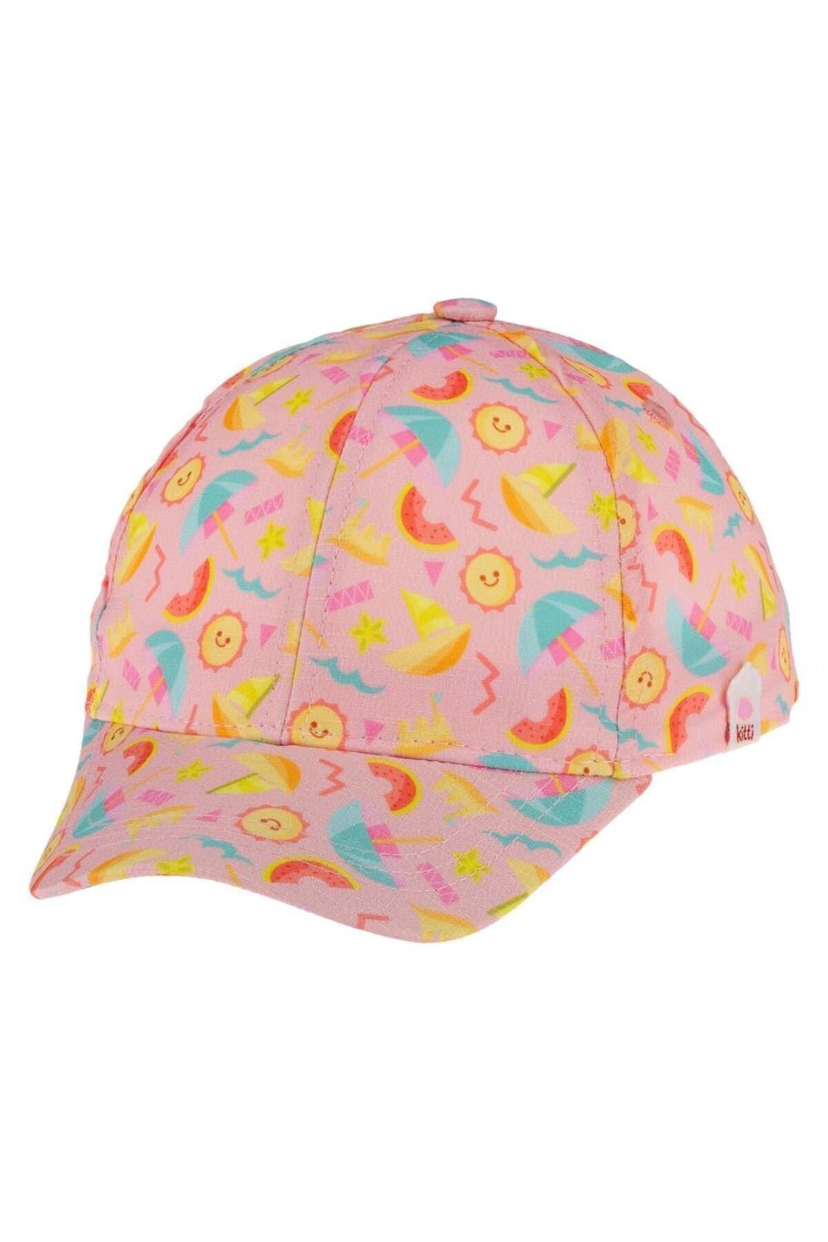 Sun umbrella printed girl hat 1-3 years pink