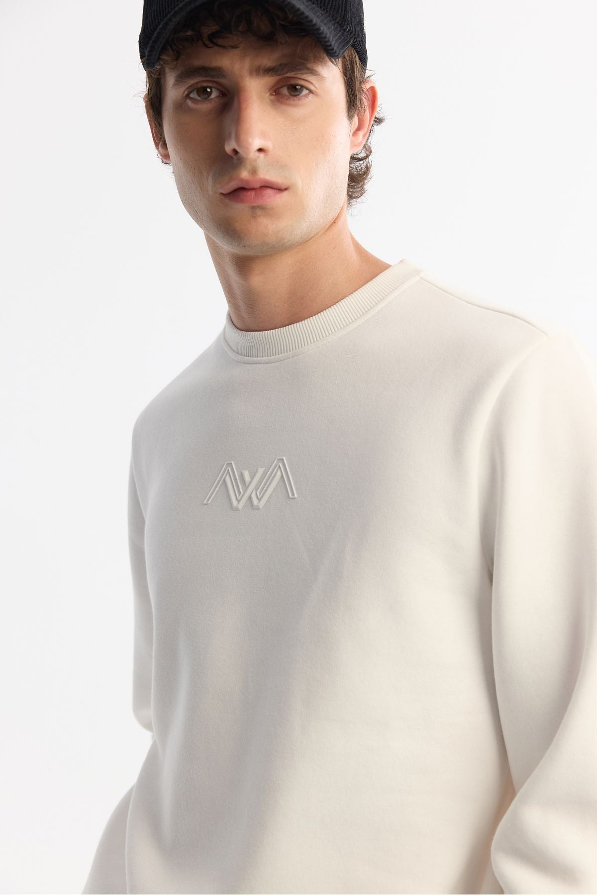 Men's White Bicycle Collar 3 IP Sweatshirt B001033