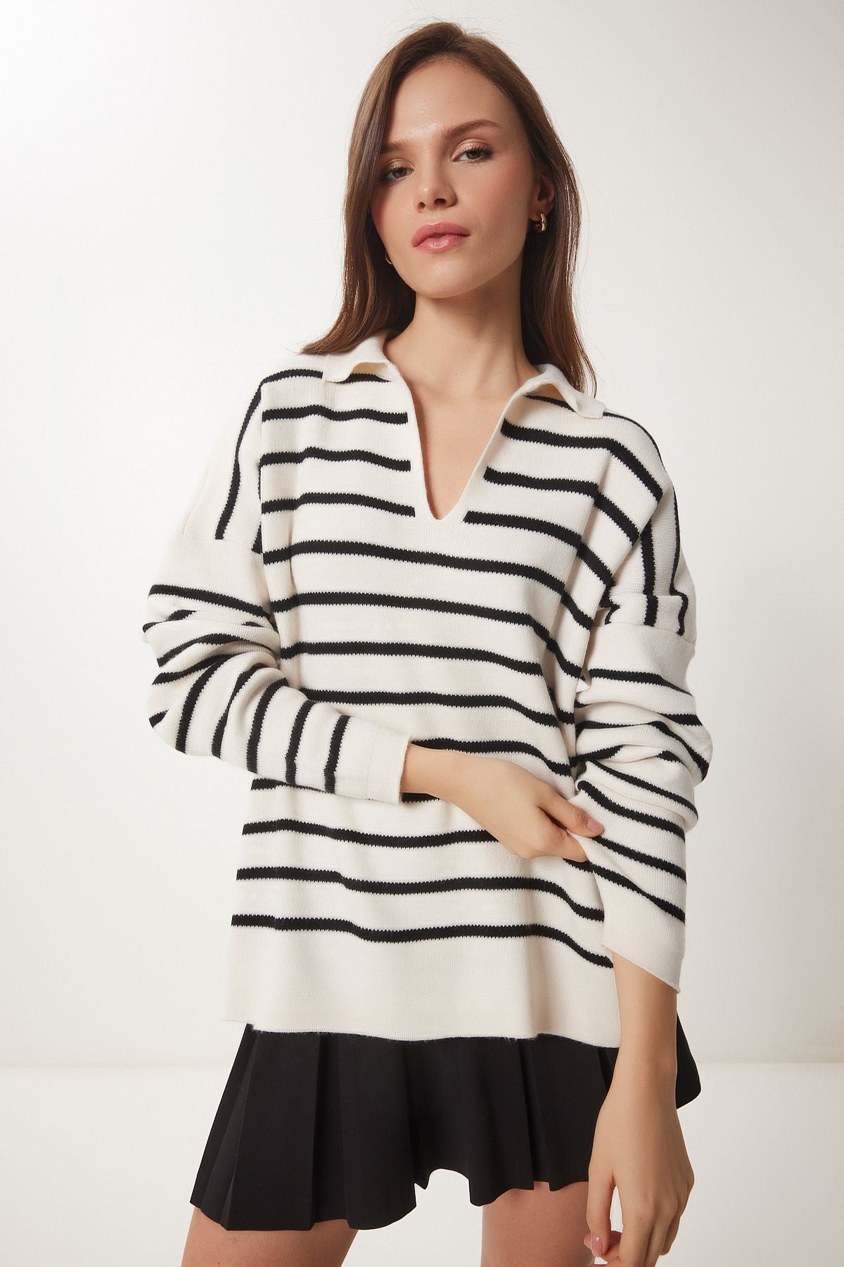 Woman Polo Yaka Knitwear Sweater US00293