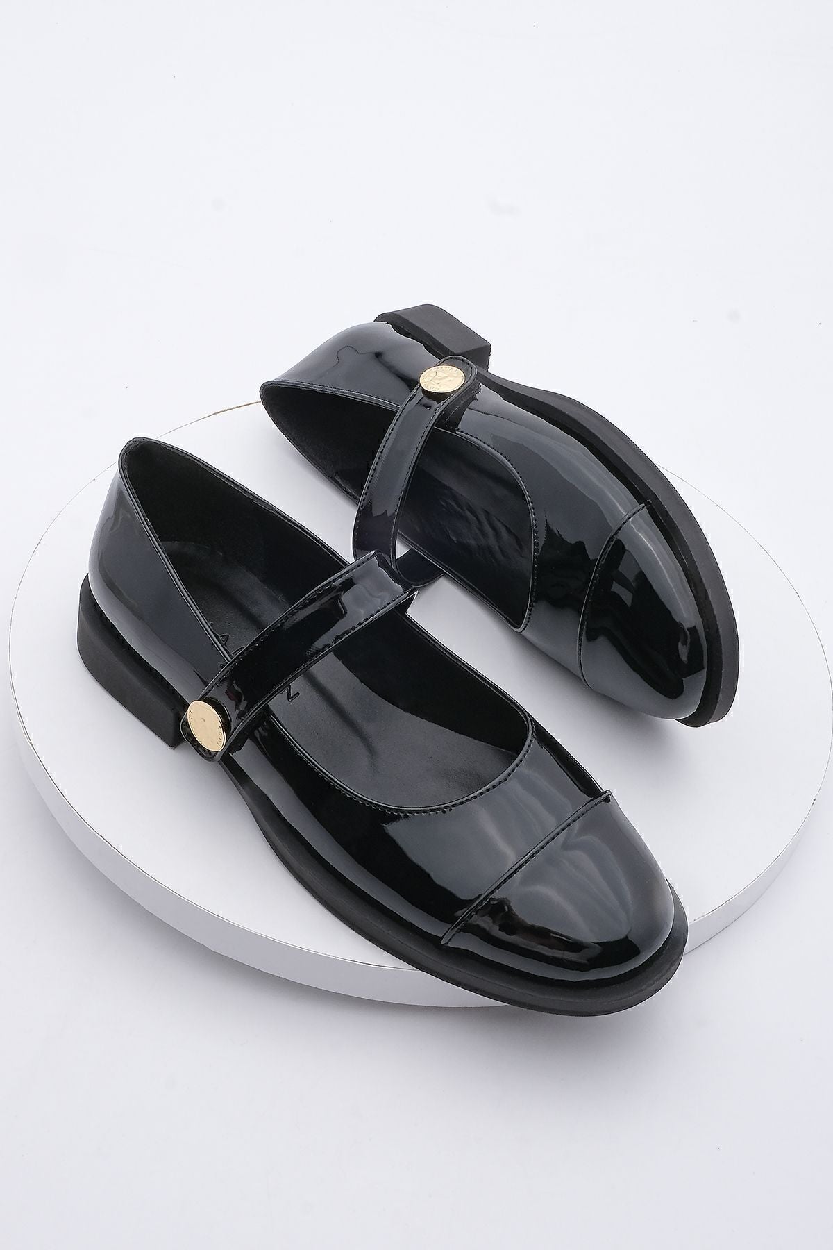 Woman Loafer Calcar Daily Shoes Valsey Black Patent Leather