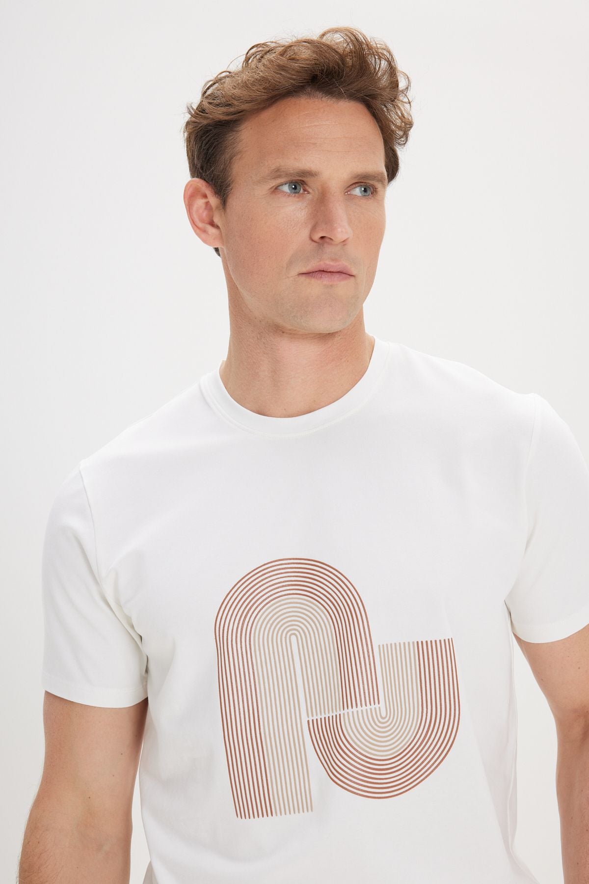 Slim fit narrow cut cotton flexible printed bicycle collar t -shirt