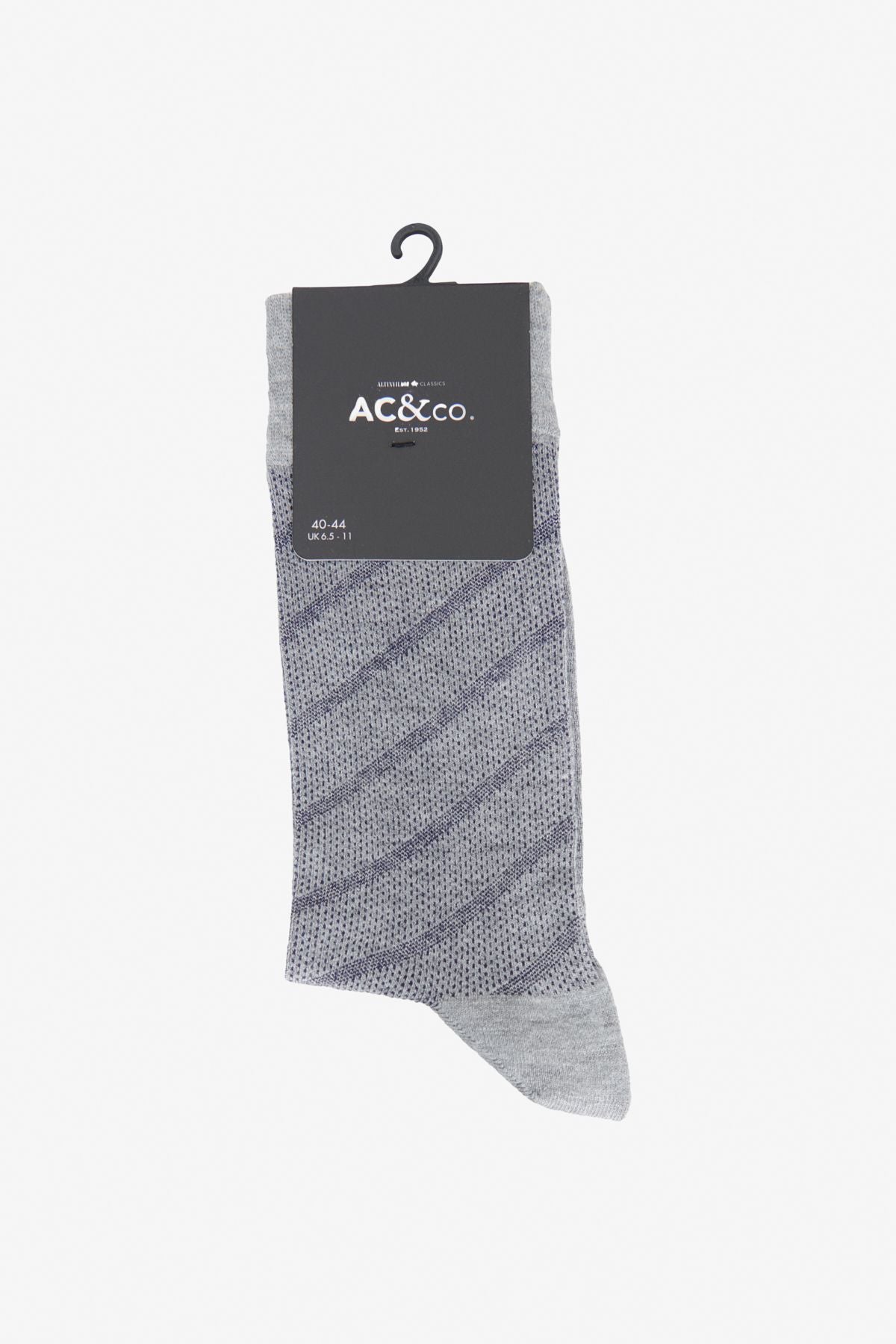 Men's gray-blue patterned bamboo single socks