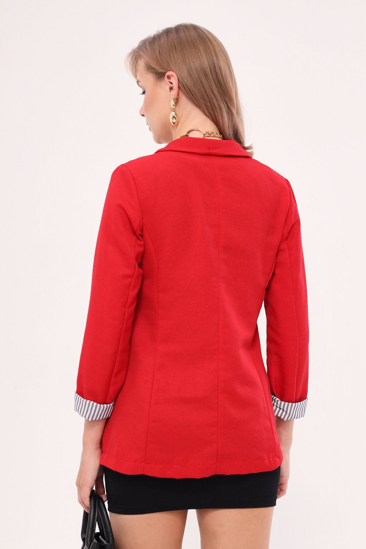 WOMEN RED RED SOLD STRUCTURE SINGLE buttoned jacket ARM-22K001122