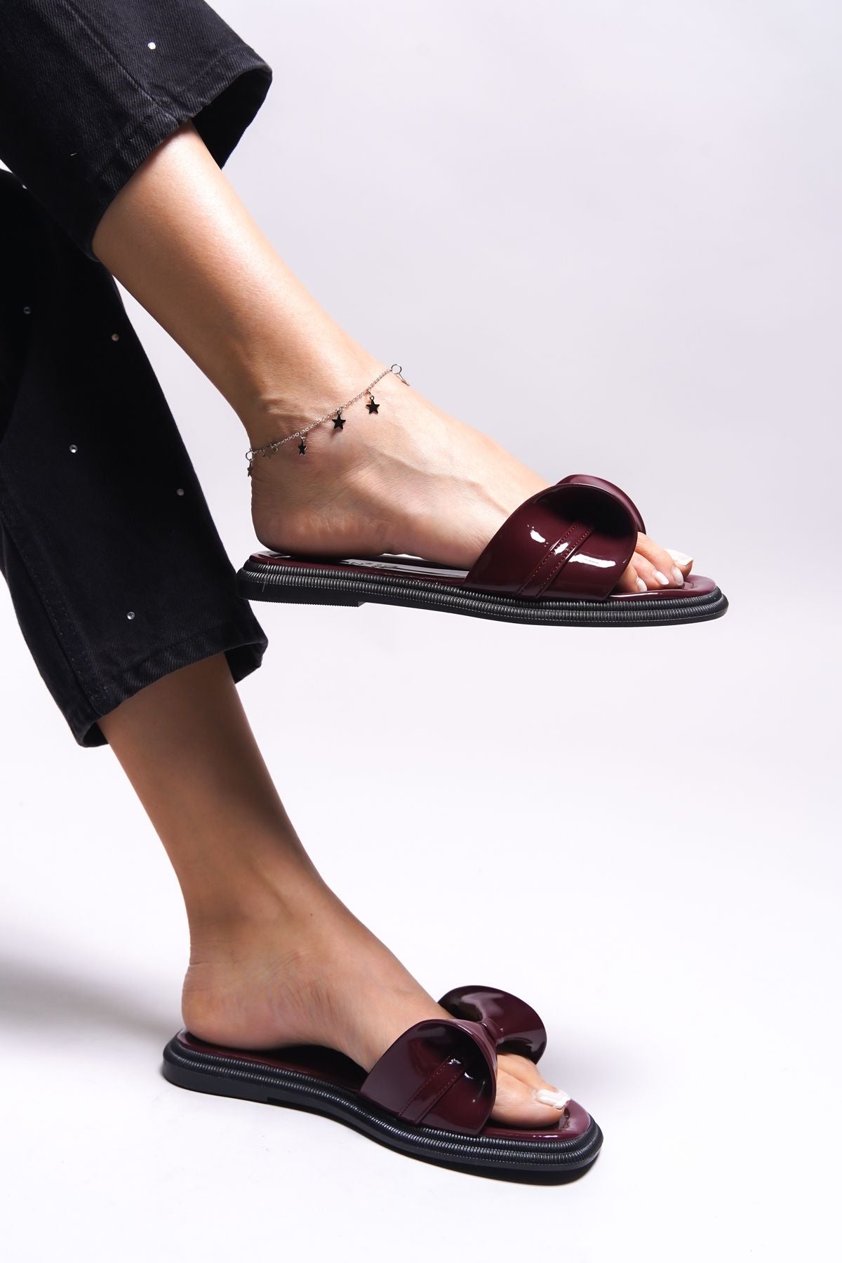 Tagelrut Women's Slippers 0012114 Bordeaux Patent Leather