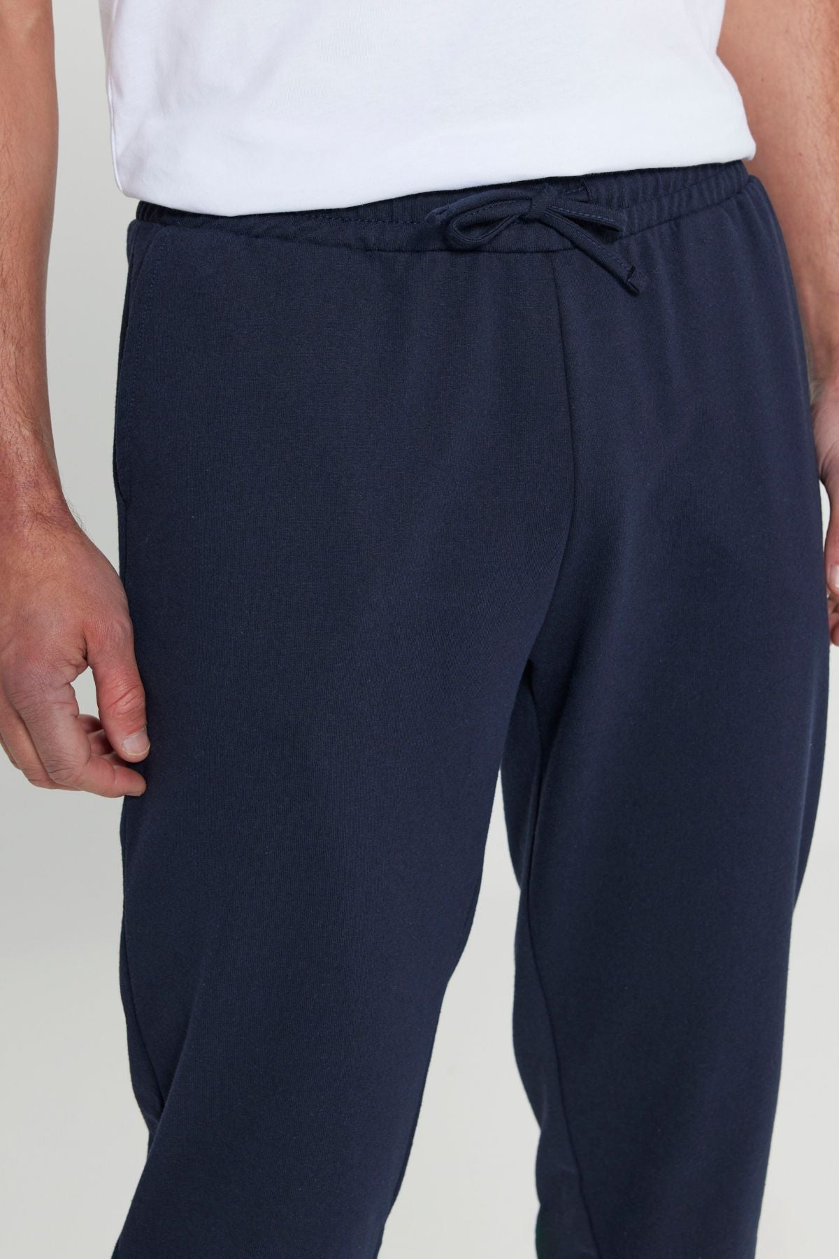Men's Navy Blue Standard Fit Normal Cutting 2 IPPE POET CASE COTTON JOGGER SERVICE SIZE