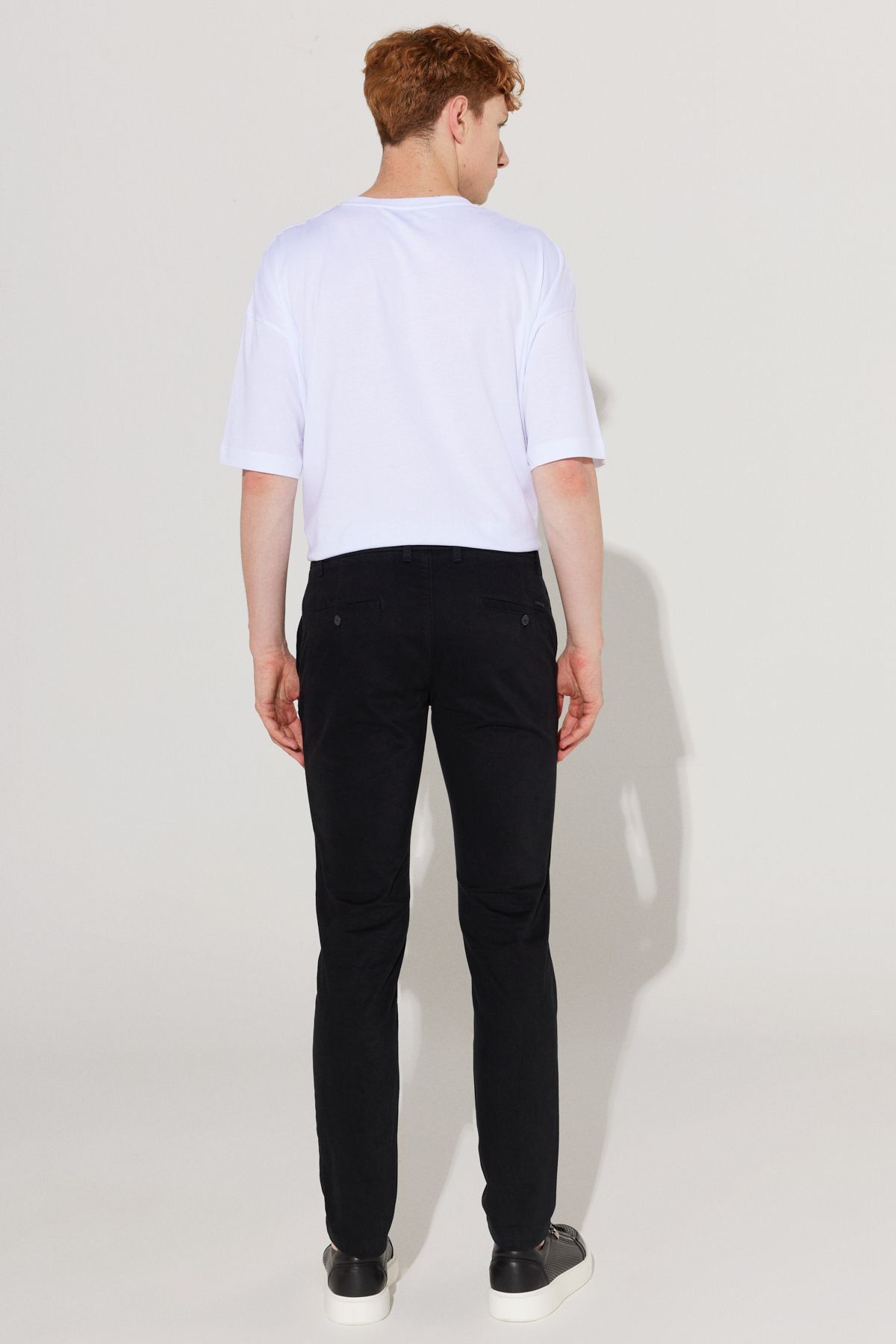 Men's black slim fit narrow -cut cotton flexible comfortable chino pants