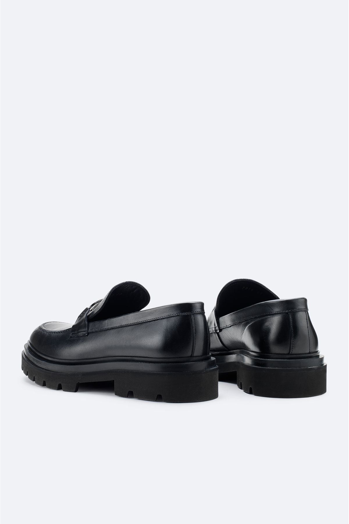 Men's Black 100 %Leather Flexible Base Classic Shoes A42Y8015