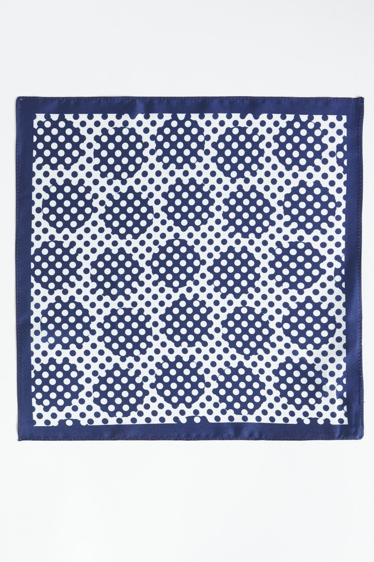 Men's navy blue-white patterned handkerchief